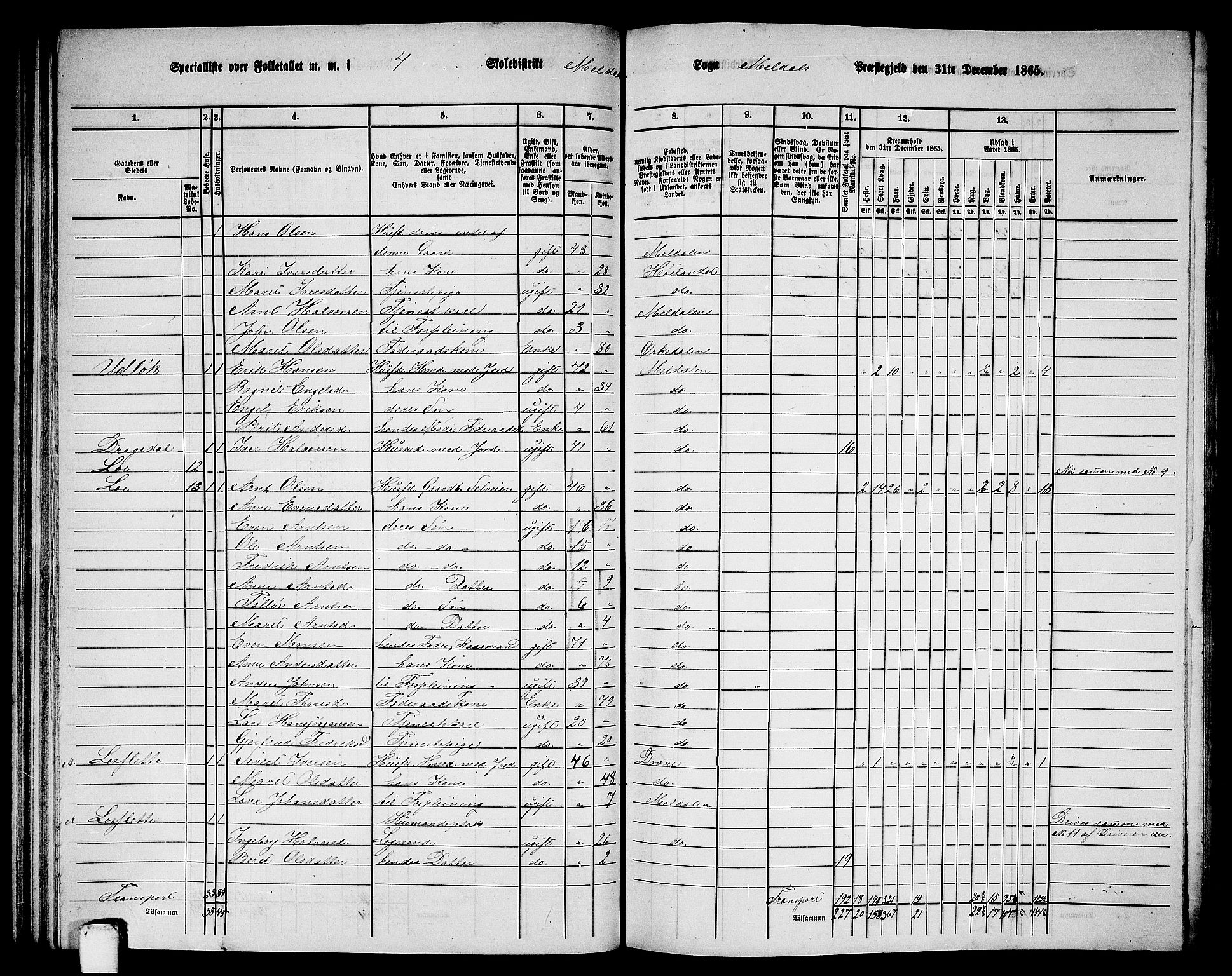 RA, 1865 census for Meldal, 1865, p. 97