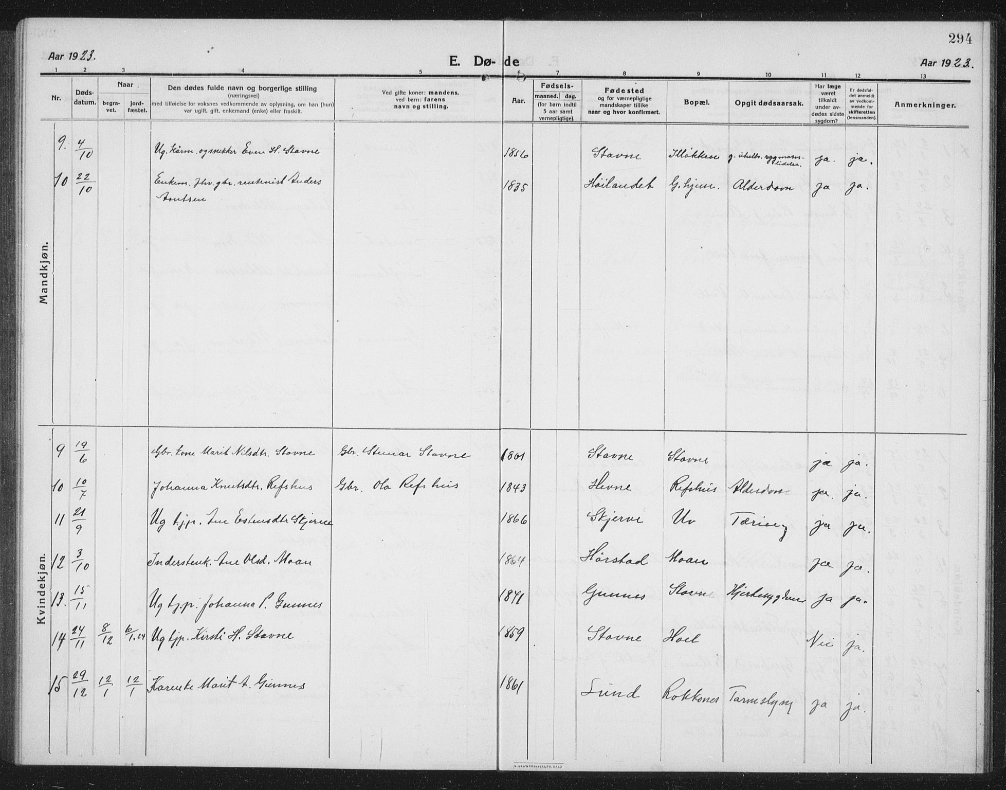 Ministerialprotokoller, klokkerbøker og fødselsregistre - Sør-Trøndelag, SAT/A-1456/674/L0877: Parish register (copy) no. 674C04, 1913-1940, p. 294