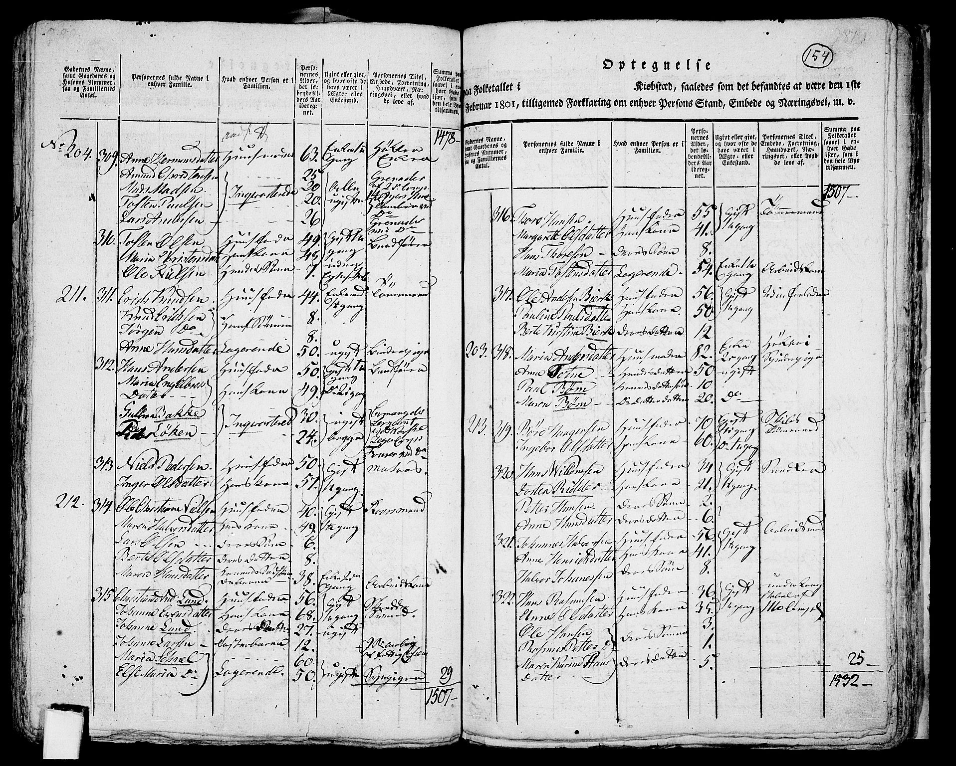 RA, 1801 census for 0301 Kristiania, 1801, p. 153b-154a