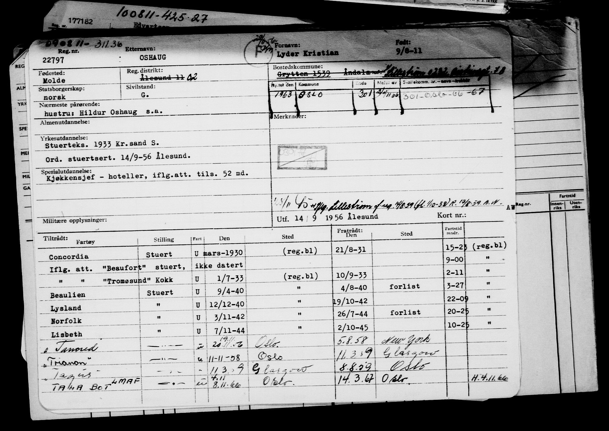 Direktoratet for sjømenn, AV/RA-S-3545/G/Gb/L0099: Hovedkort, 1911, p. 148