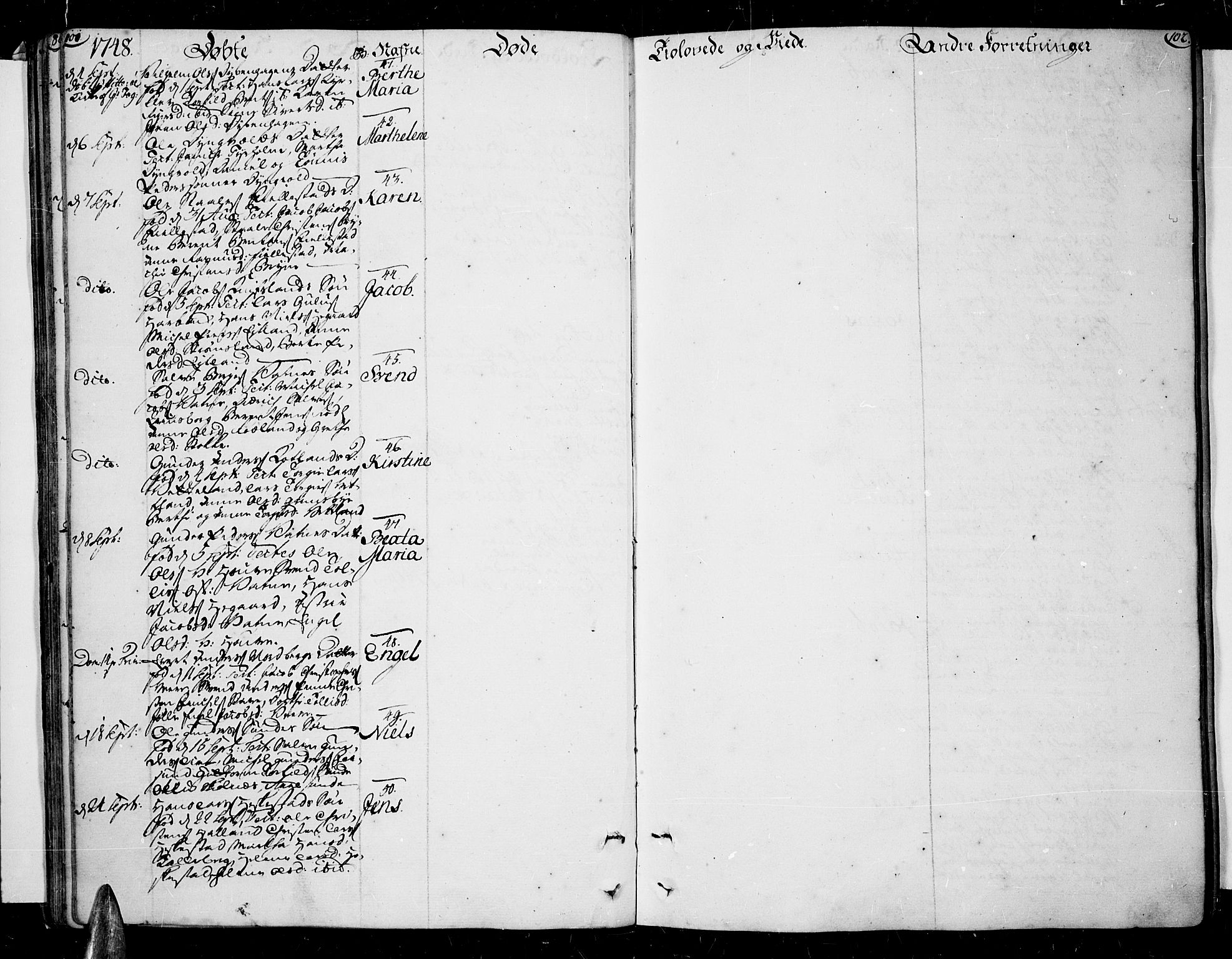 Lista sokneprestkontor, AV/SAK-1111-0027/F/Fa/L0003: Parish register (official) no. A 3 /1, 1743-1767, p. 101-102