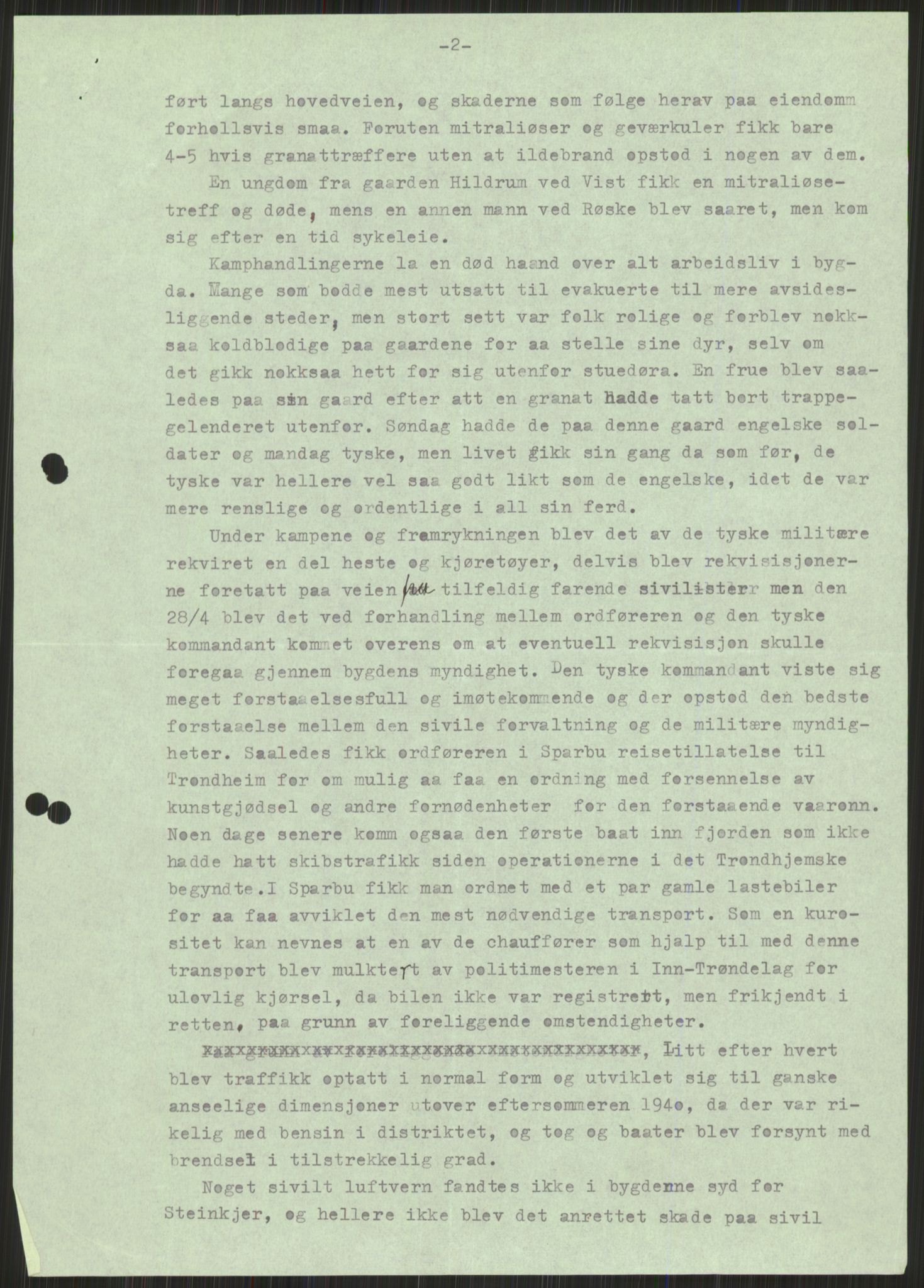 Forsvaret, Forsvarets krigshistoriske avdeling, AV/RA-RAFA-2017/Y/Ya/L0016: II-C-11-31 - Fylkesmenn.  Rapporter om krigsbegivenhetene 1940., 1940, p. 573