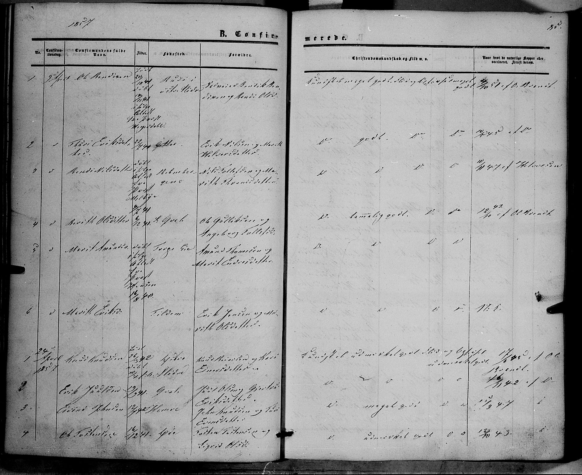 Vestre Slidre prestekontor, SAH/PREST-136/H/Ha/Haa/L0002: Parish register (official) no. 2, 1856-1864, p. 85