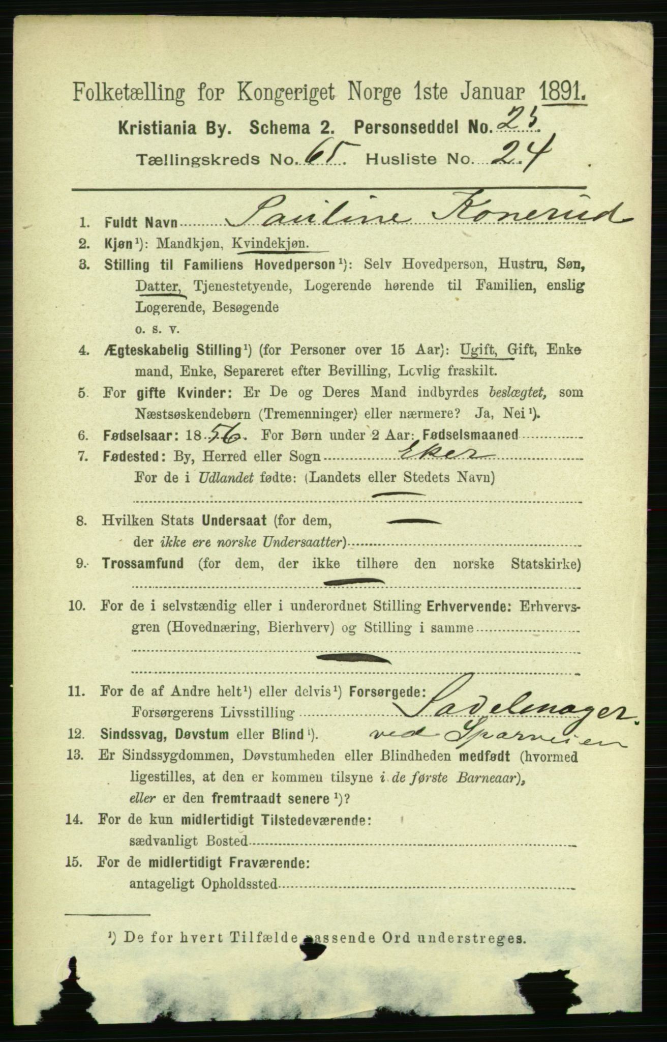 RA, 1891 census for 0301 Kristiania, 1891, p. 35547