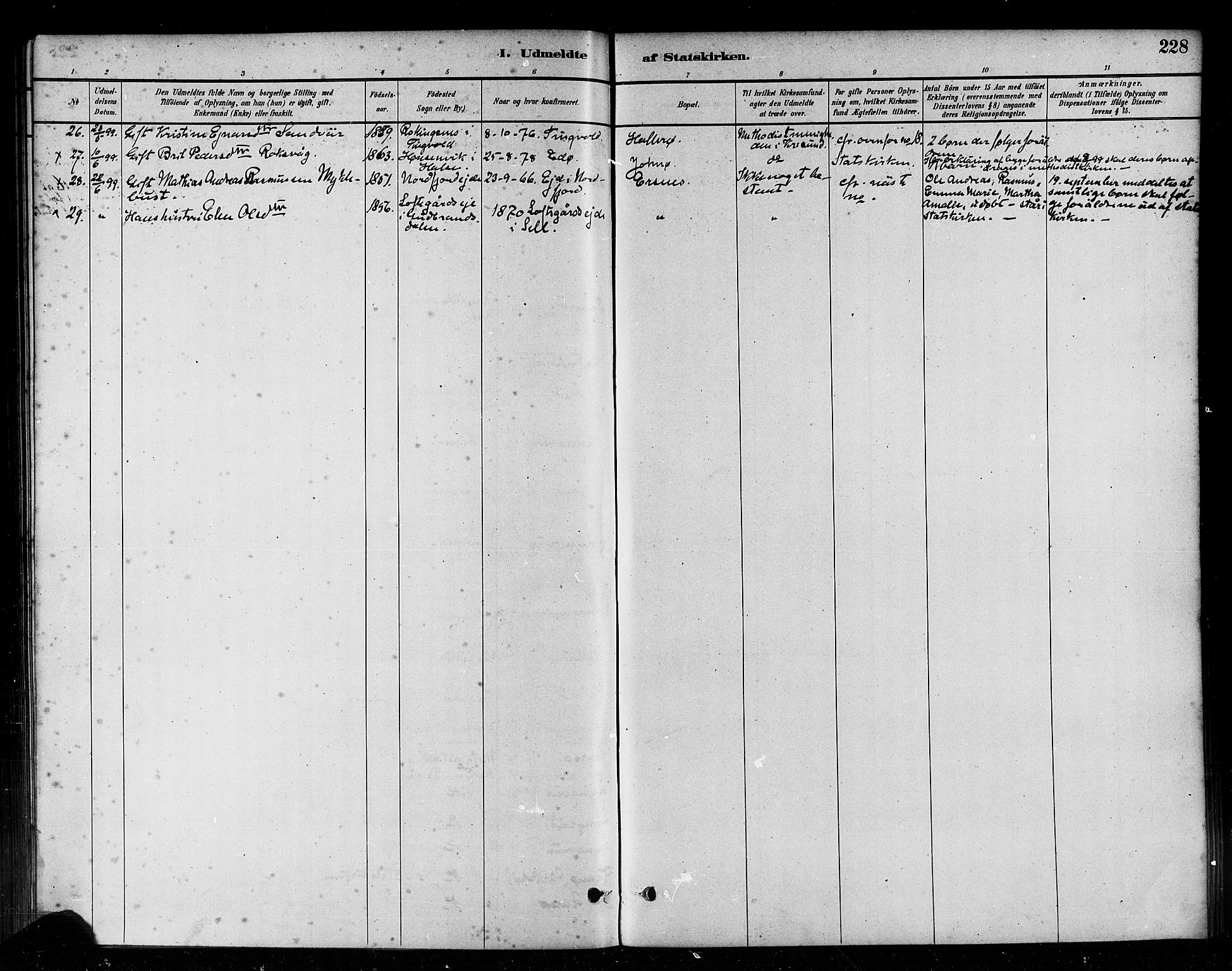 Ministerialprotokoller, klokkerbøker og fødselsregistre - Møre og Romsdal, AV/SAT-A-1454/582/L0947: Parish register (official) no. 582A01, 1880-1900, p. 228