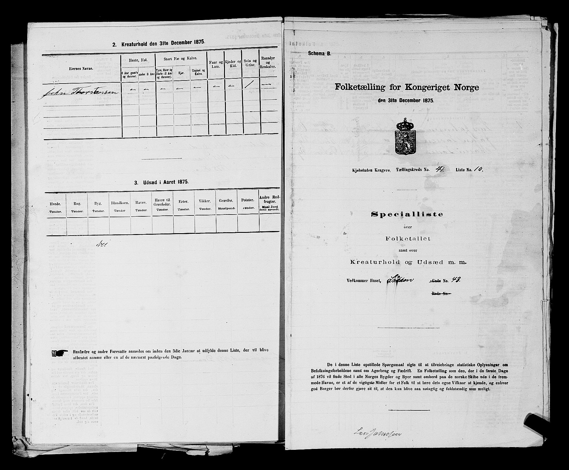 SAKO, 1875 census for 0801P Kragerø, 1875, p. 913