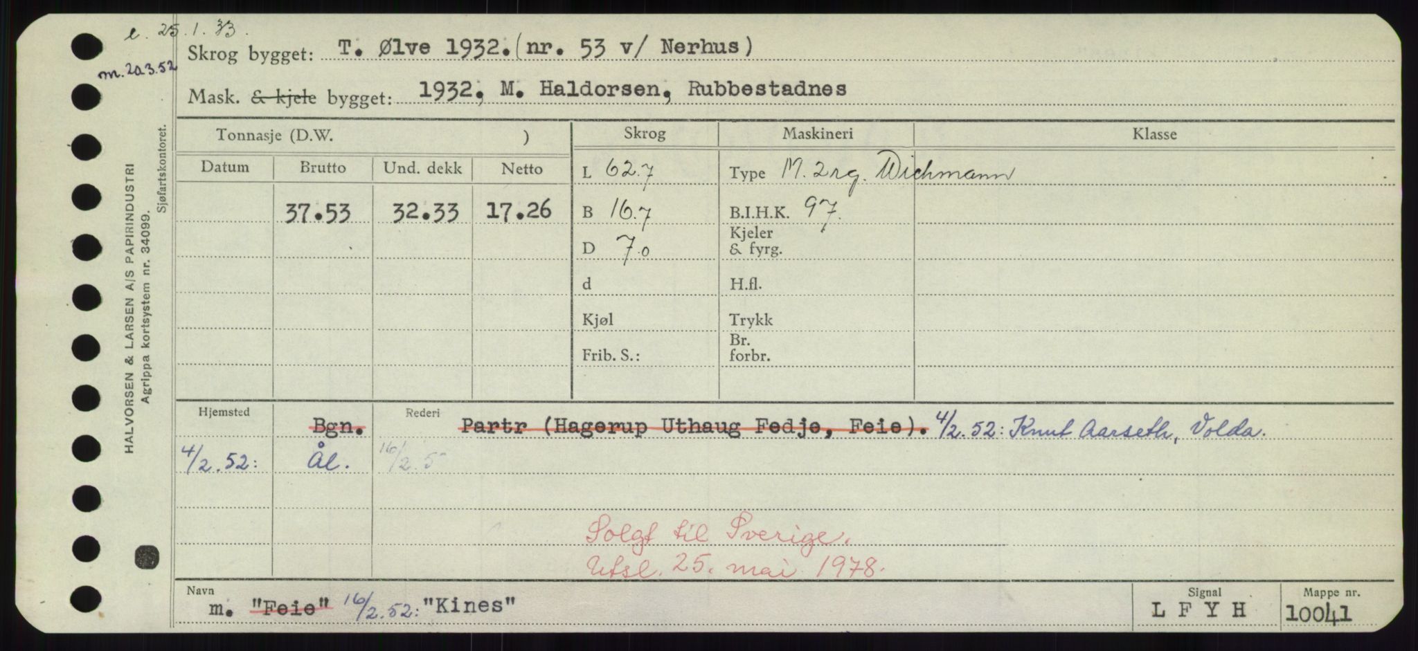 Sjøfartsdirektoratet med forløpere, Skipsmålingen, RA/S-1627/H/Hd/L0020: Fartøy, K-Kon, p. 243