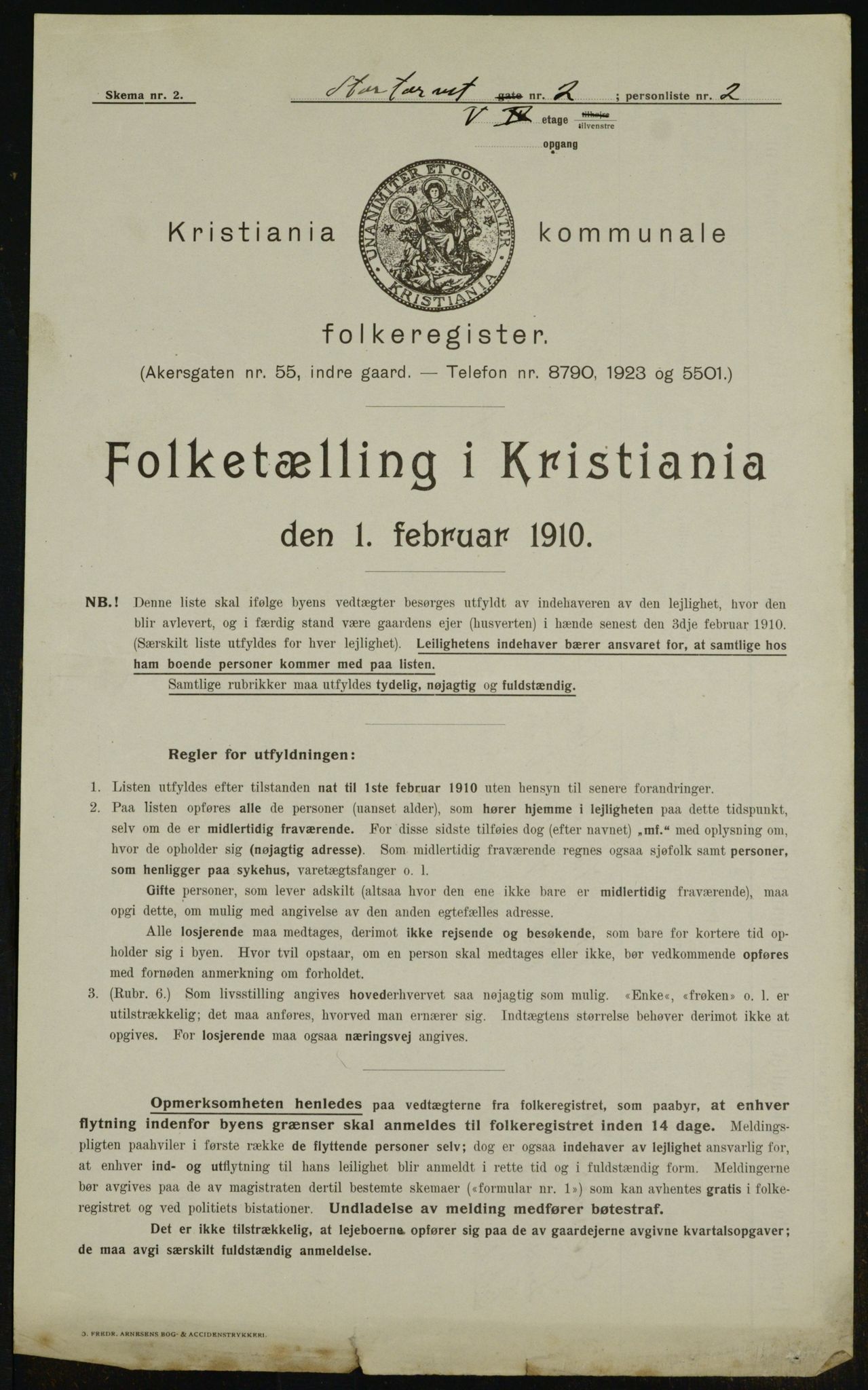 OBA, Municipal Census 1910 for Kristiania, 1910, p. 109298