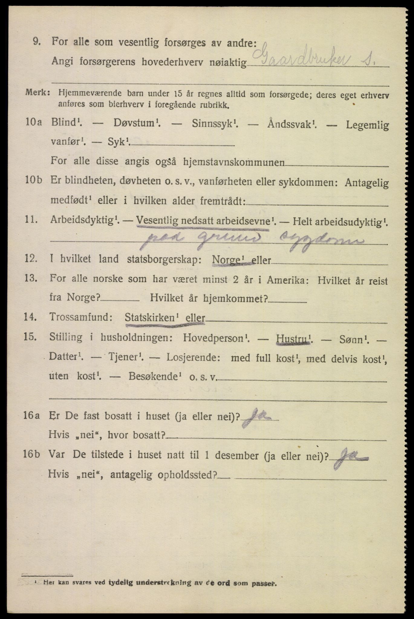 SAK, 1920 census for Åseral, 1920, p. 1765