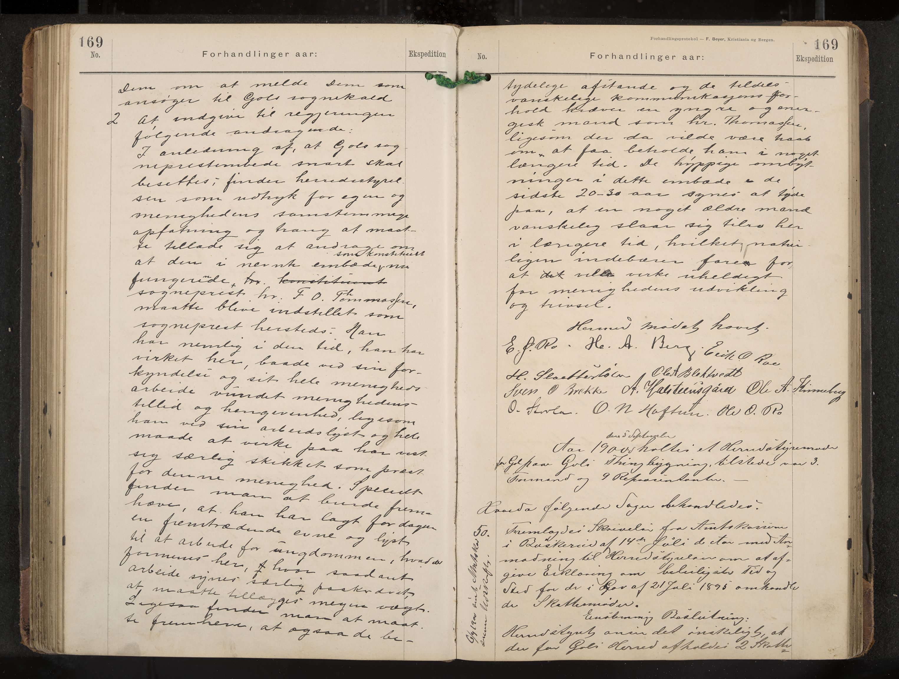 Gol formannskap og sentraladministrasjon, IKAK/0617021-1/A/Aa/L0003: Møtebok, 1892-1905, p. 169