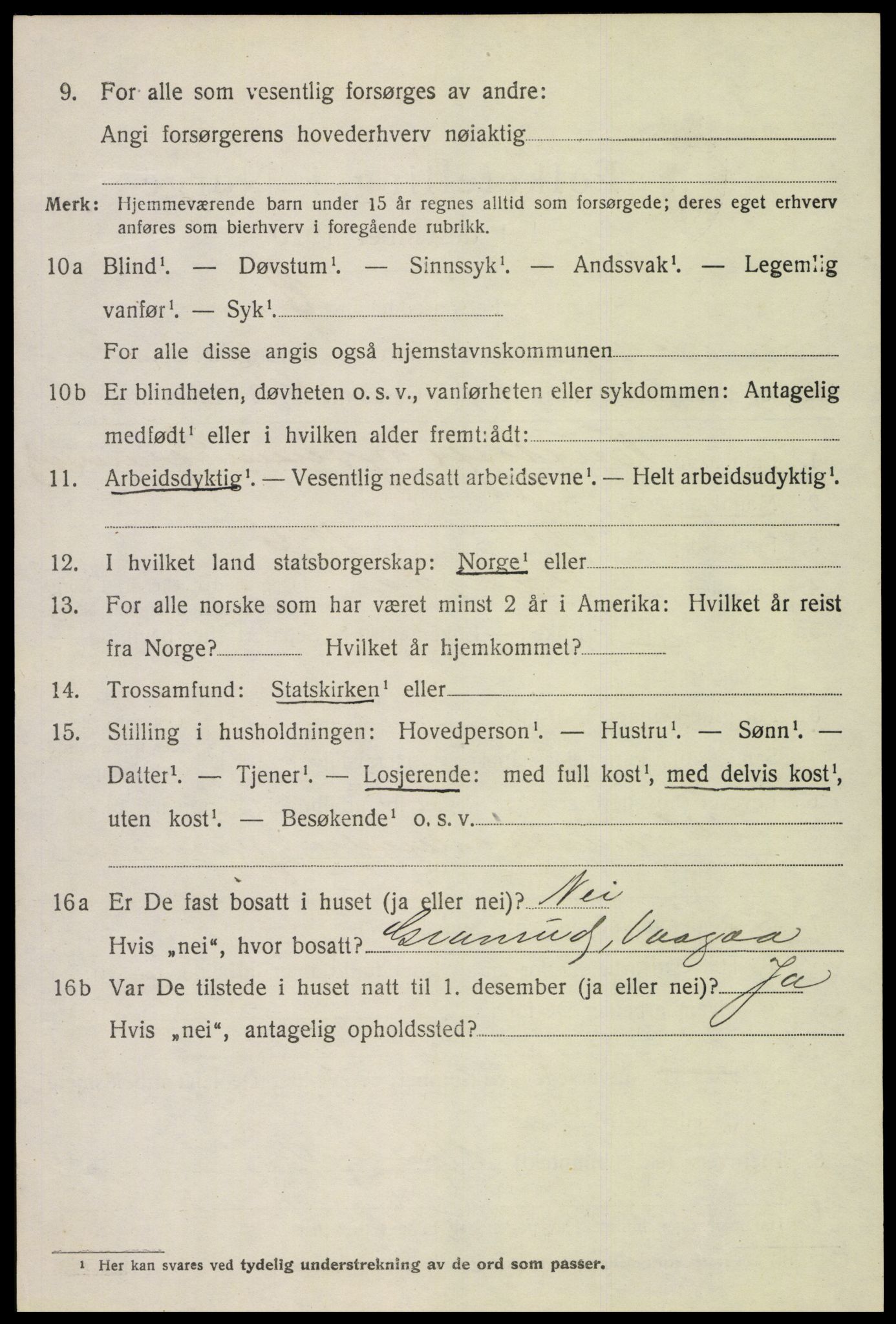 SAH, 1920 census for Vågå, 1920, p. 2341