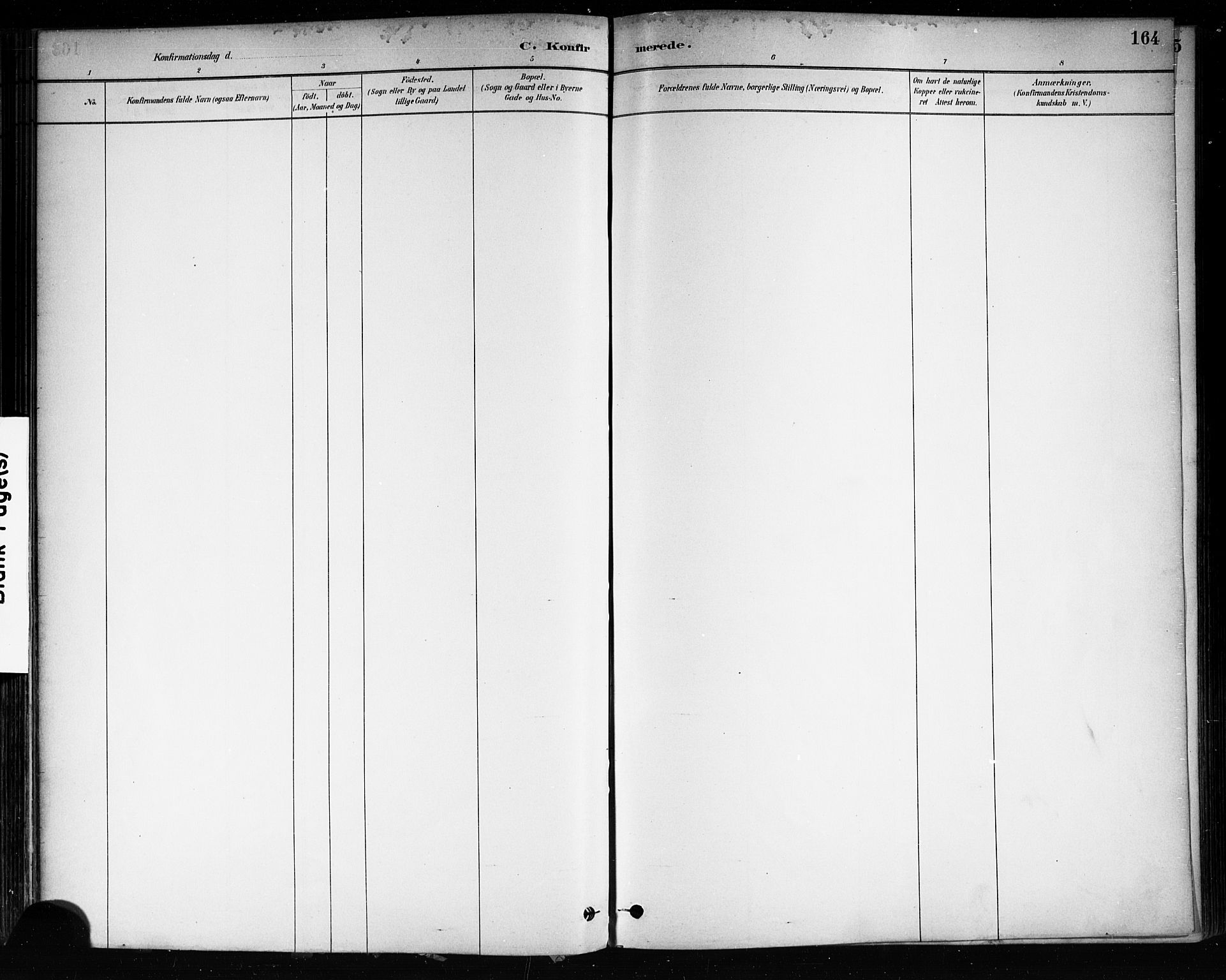 Brevik kirkebøker, SAKO/A-255/F/Fa/L0007: Parish register (official) no. 7, 1882-1900, p. 164