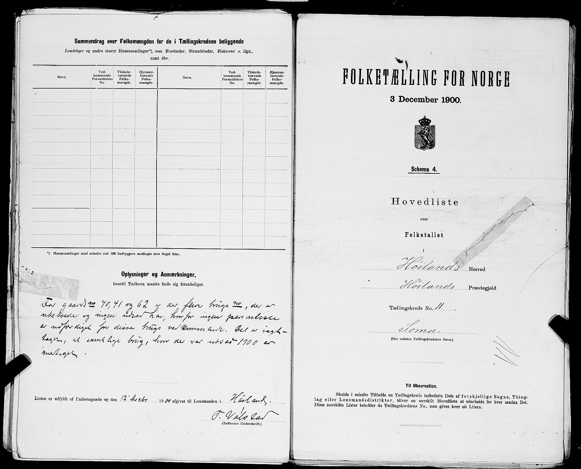 SAST, 1900 census for Høyland, 1900, p. 38