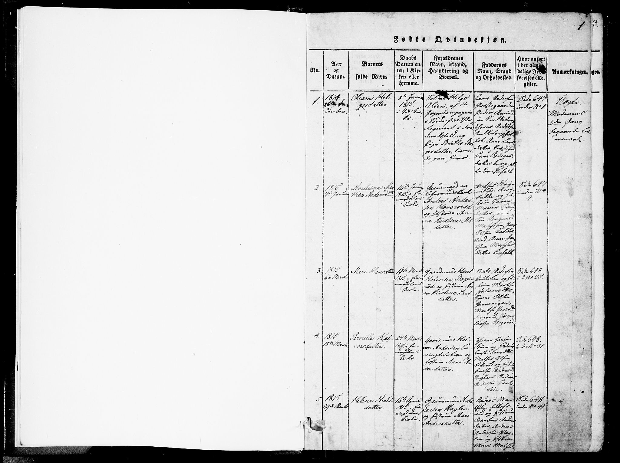 Idd prestekontor Kirkebøker, SAO/A-10911/F/Fc/L0002: Parish register (official) no. III 2, 1815-1831, p. 0-1
