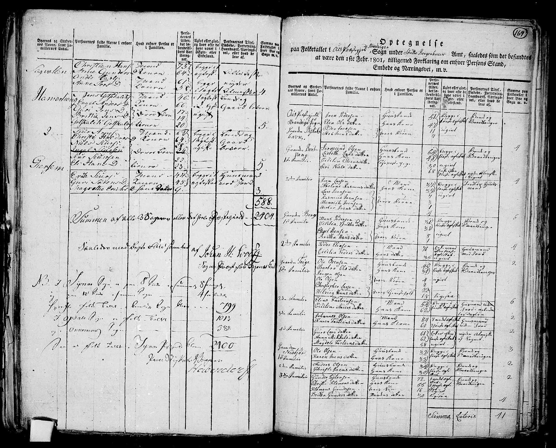 RA, 1801 census for 1243P Os, 1801, p. 168b-169a