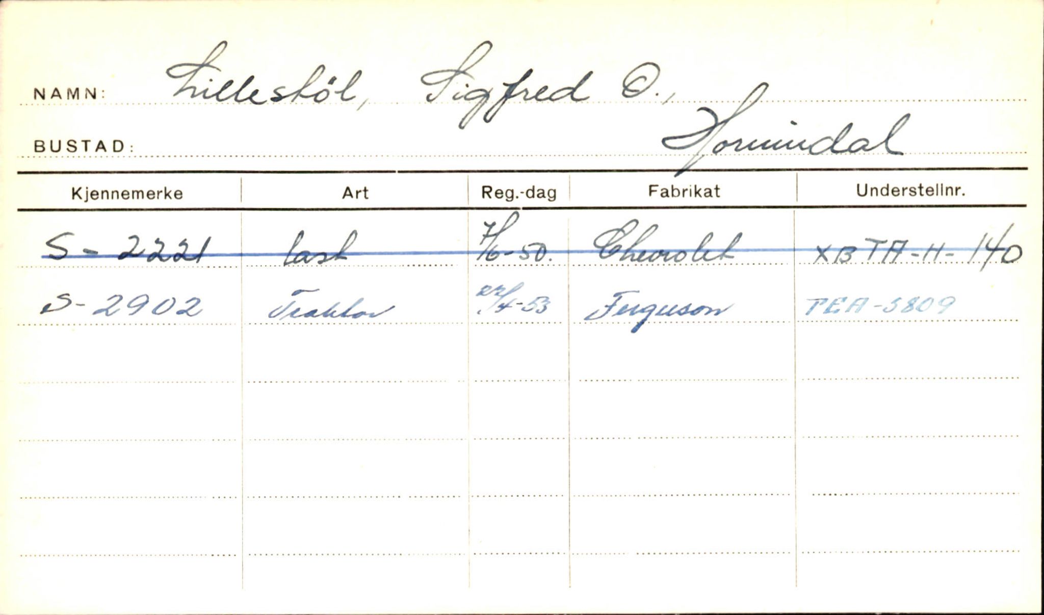 Statens vegvesen, Sogn og Fjordane vegkontor, AV/SAB-A-5301/4/F/L0001B: Eigarregister Fjordane til 1.6.1961, 1930-1961, p. 562