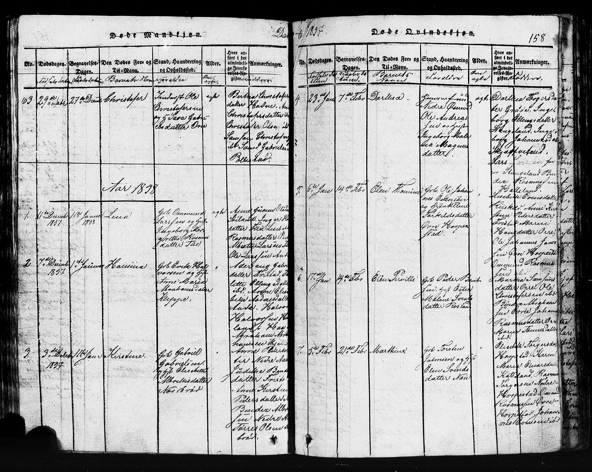 Klepp sokneprestkontor, SAST/A-101803/001/3/30BB/L0001: Parish register (copy) no.  B 1, 1816-1859, p. 158