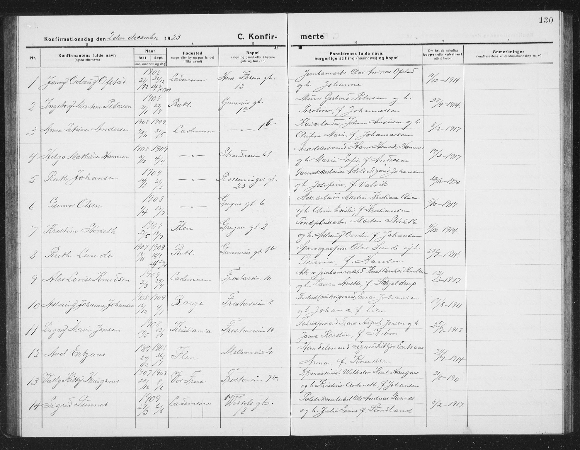 Ministerialprotokoller, klokkerbøker og fødselsregistre - Sør-Trøndelag, AV/SAT-A-1456/605/L0258: Parish register (copy) no. 605C05, 1918-1930, p. 130