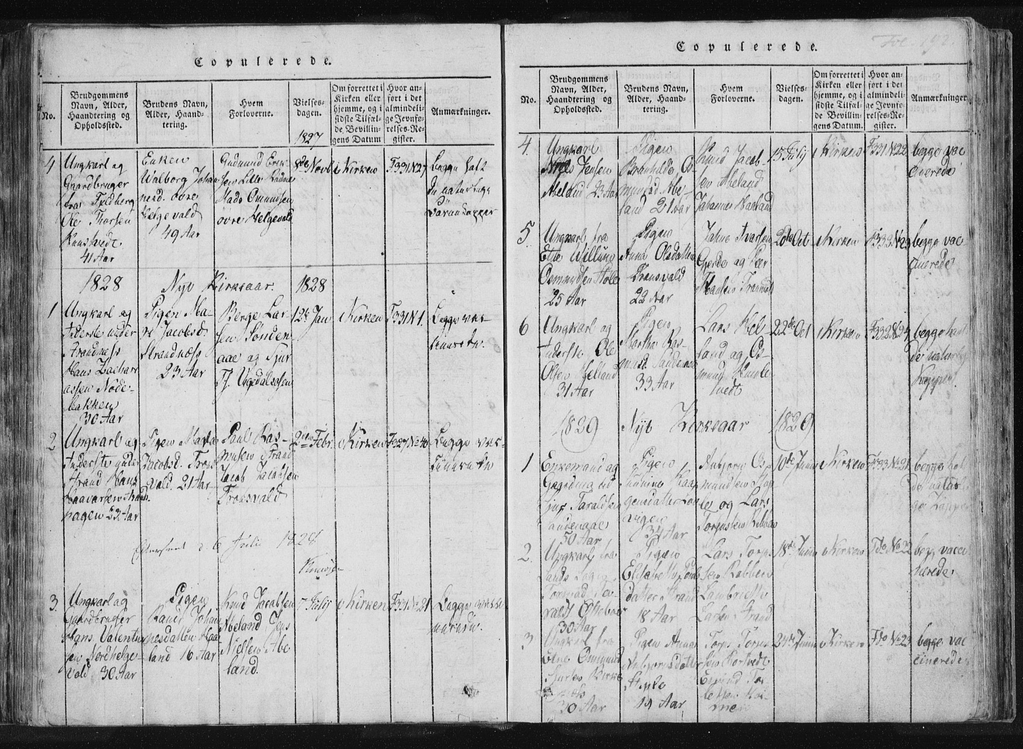 Vikedal sokneprestkontor, SAST/A-101840/01/IV: Parish register (official) no. A 4, 1816-1850, p. 192