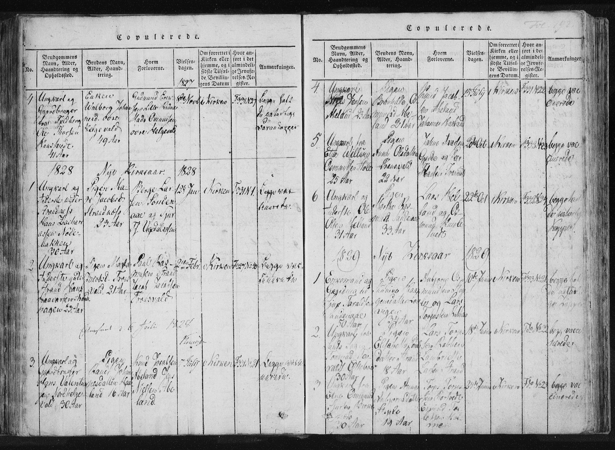 Vikedal sokneprestkontor, AV/SAST-A-101840/01/IV: Parish register (official) no. A 4, 1816-1850, p. 192