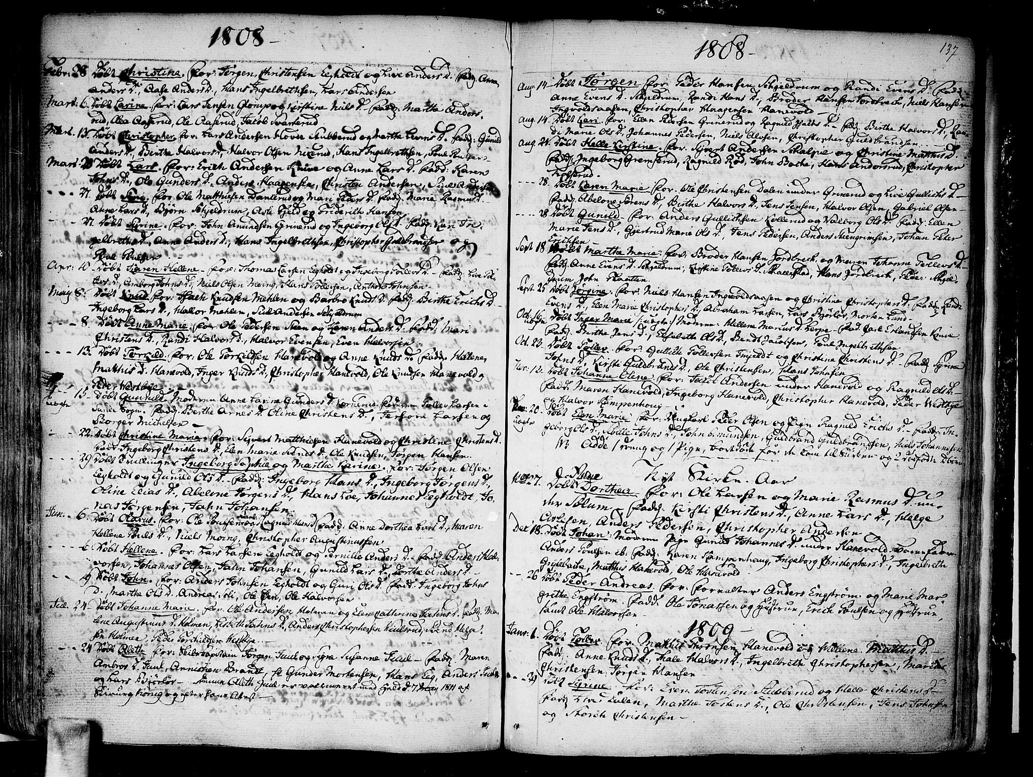 Skoger kirkebøker, SAKO/A-59/F/Fa/L0001: Parish register (official) no. I 1, 1746-1814, p. 137