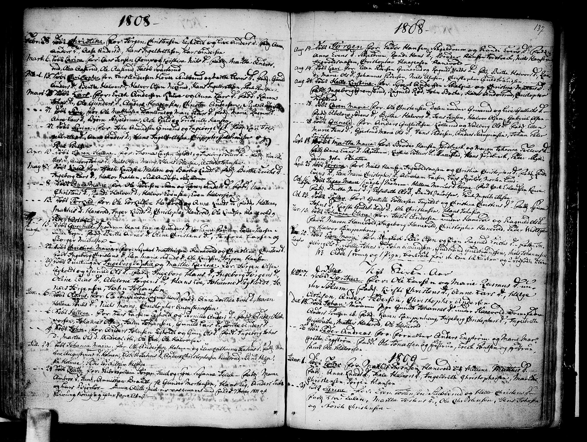 Skoger kirkebøker, AV/SAKO-A-59/F/Fa/L0001: Parish register (official) no. I 1, 1746-1814, p. 137