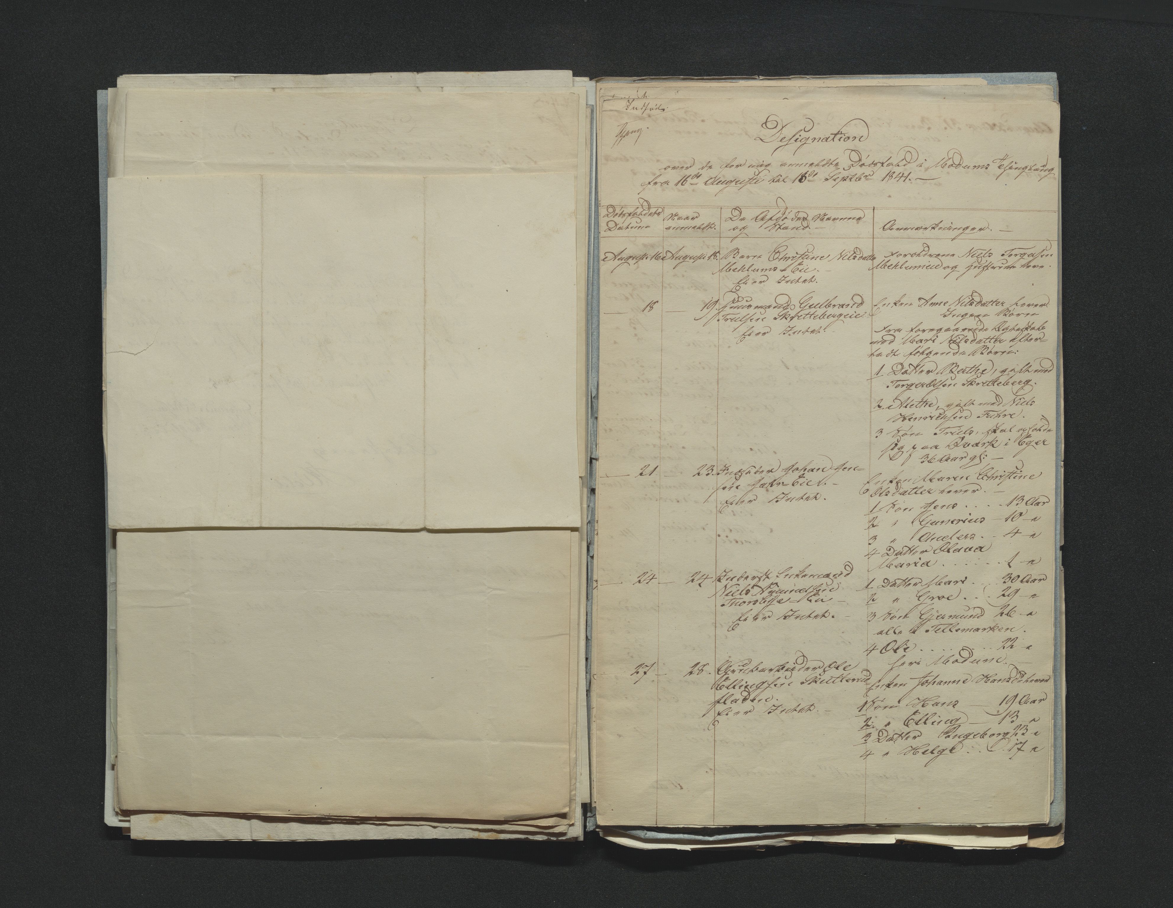 Eiker, Modum og Sigdal sorenskriveri, AV/SAKO-A-123/H/Ha/Hab/L0006: Dødsfallsmeldinger, 1841-1845