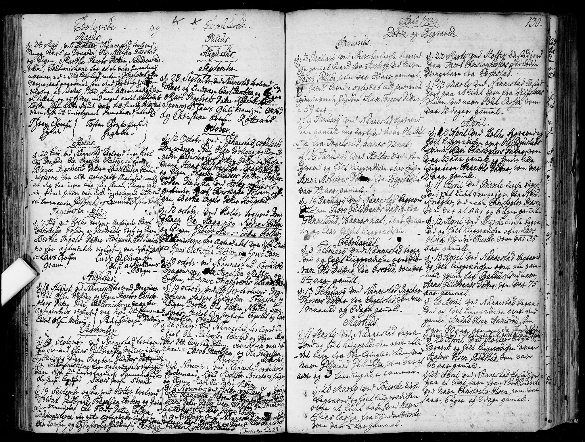 Nannestad prestekontor Kirkebøker, AV/SAO-A-10414a/F/Fa/L0006: Parish register (official) no. I 6, 1739-1754, p. 130