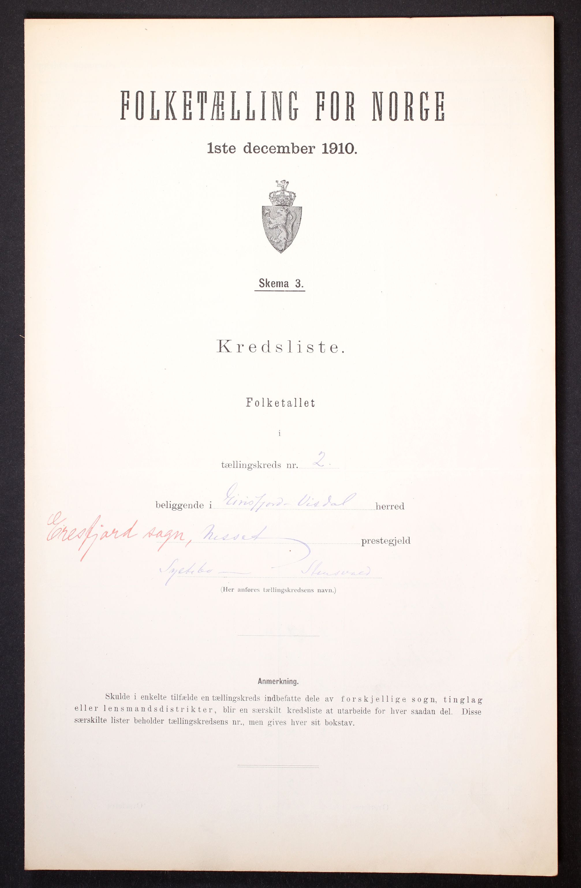 RA, 1910 census for Eresfjord og Vistdal, 1910, p. 10