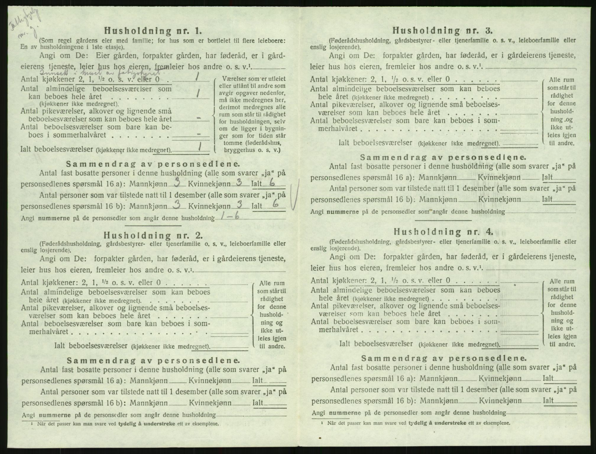 SAK, 1920 census for Hornnes, 1920, p. 448