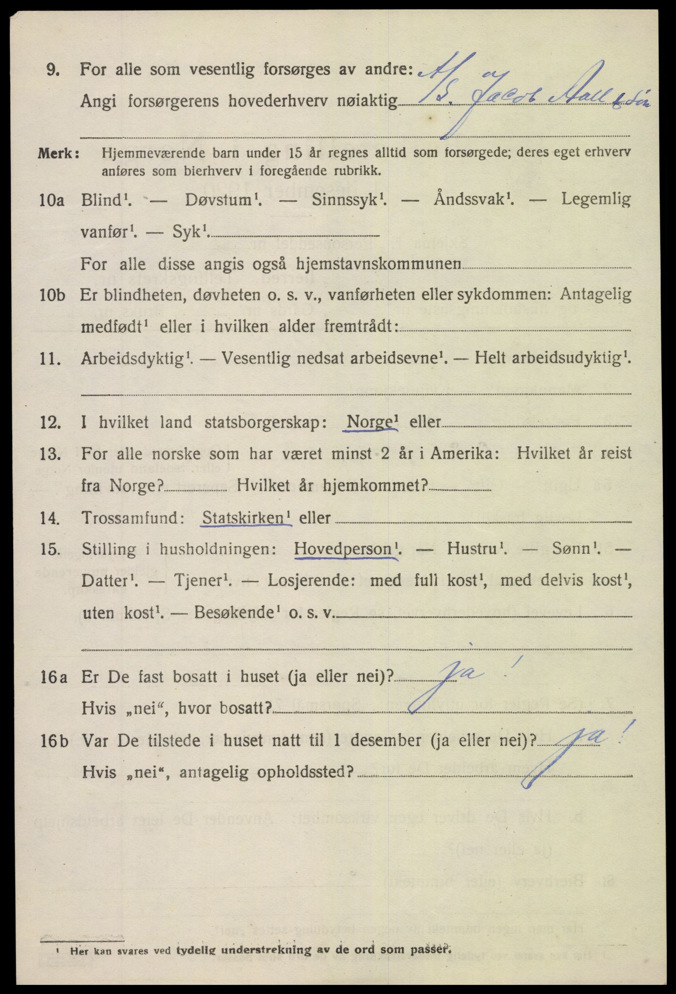 SAK, 1920 census for Holt, 1920, p. 4853