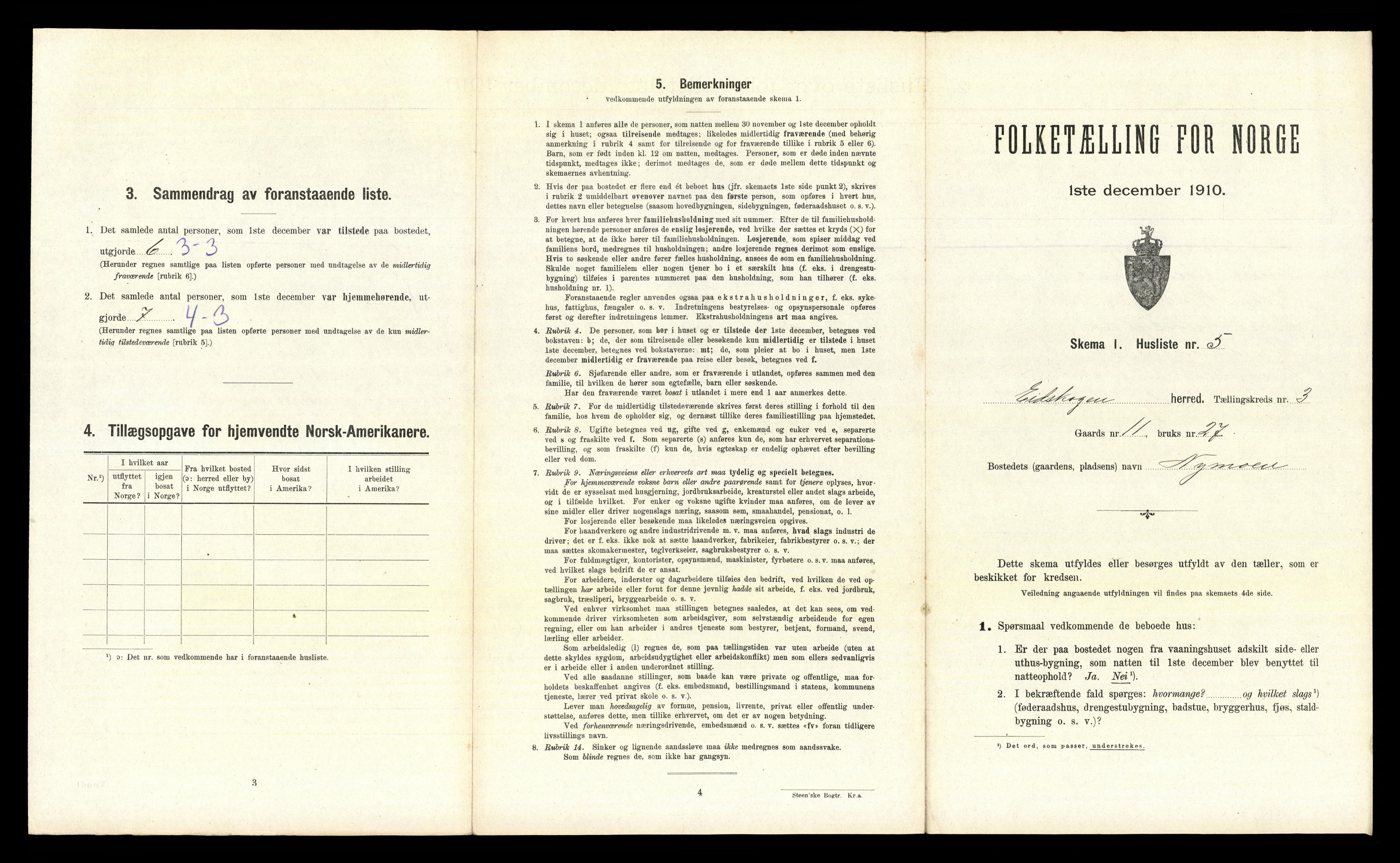 RA, 1910 census for Eidskog, 1910, p. 374