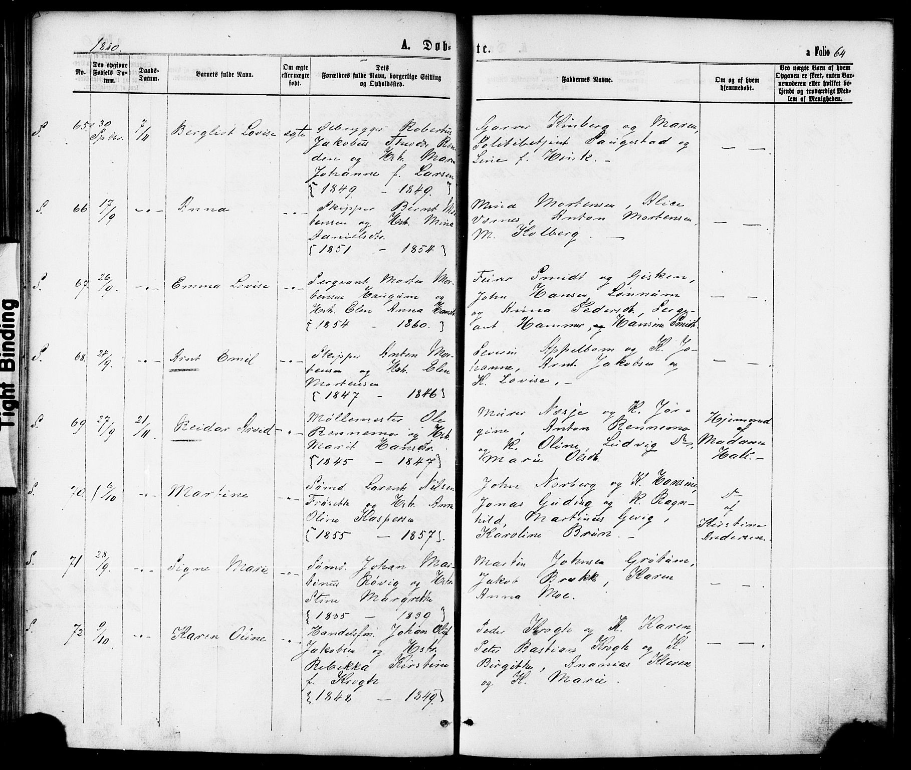 Ministerialprotokoller, klokkerbøker og fødselsregistre - Nord-Trøndelag, SAT/A-1458/739/L0370: Parish register (official) no. 739A02, 1868-1881, p. 64