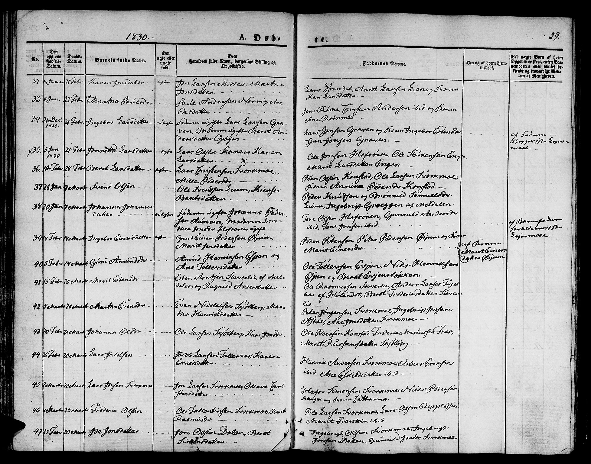 Ministerialprotokoller, klokkerbøker og fødselsregistre - Sør-Trøndelag, SAT/A-1456/668/L0804: Parish register (official) no. 668A04, 1826-1839, p. 29
