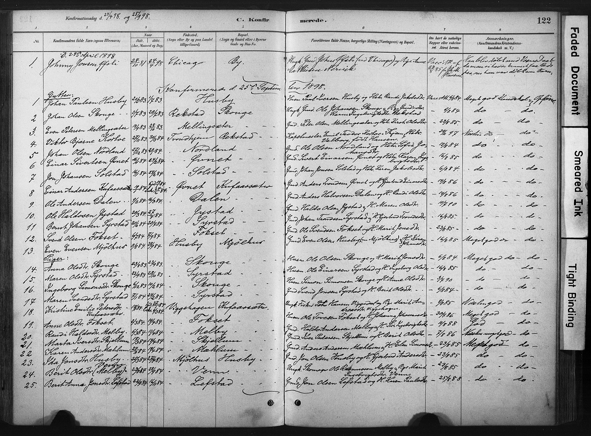 Ministerialprotokoller, klokkerbøker og fødselsregistre - Sør-Trøndelag, SAT/A-1456/667/L0795: Parish register (official) no. 667A03, 1879-1907, p. 122