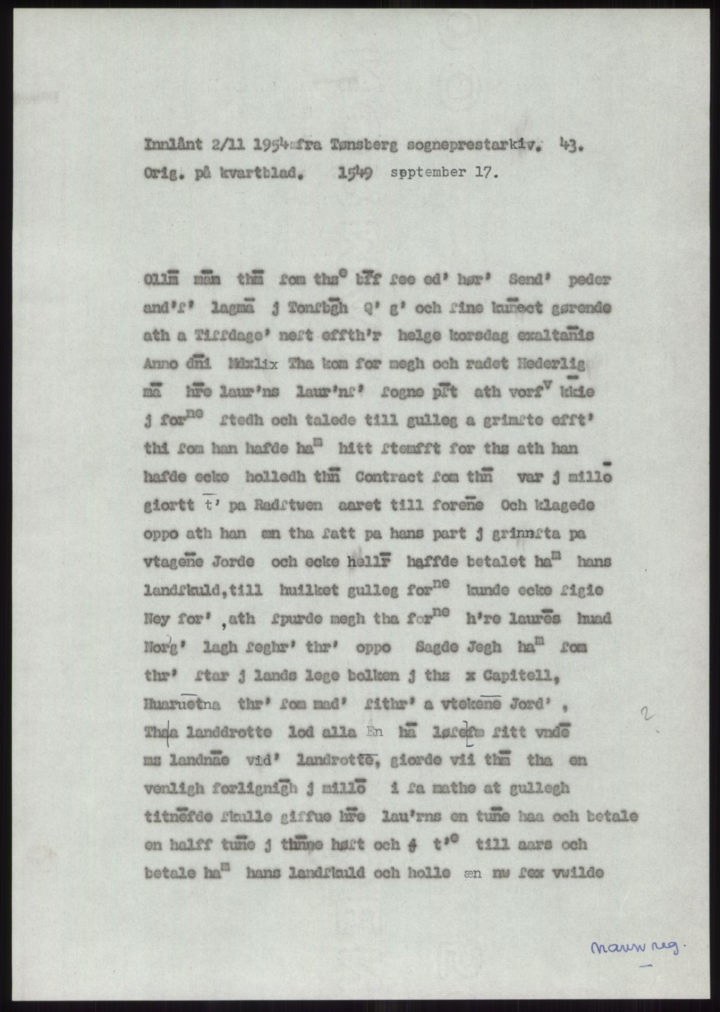 Samlinger til kildeutgivelse, Diplomavskriftsamlingen, RA/EA-4053/H/Ha, p. 1075
