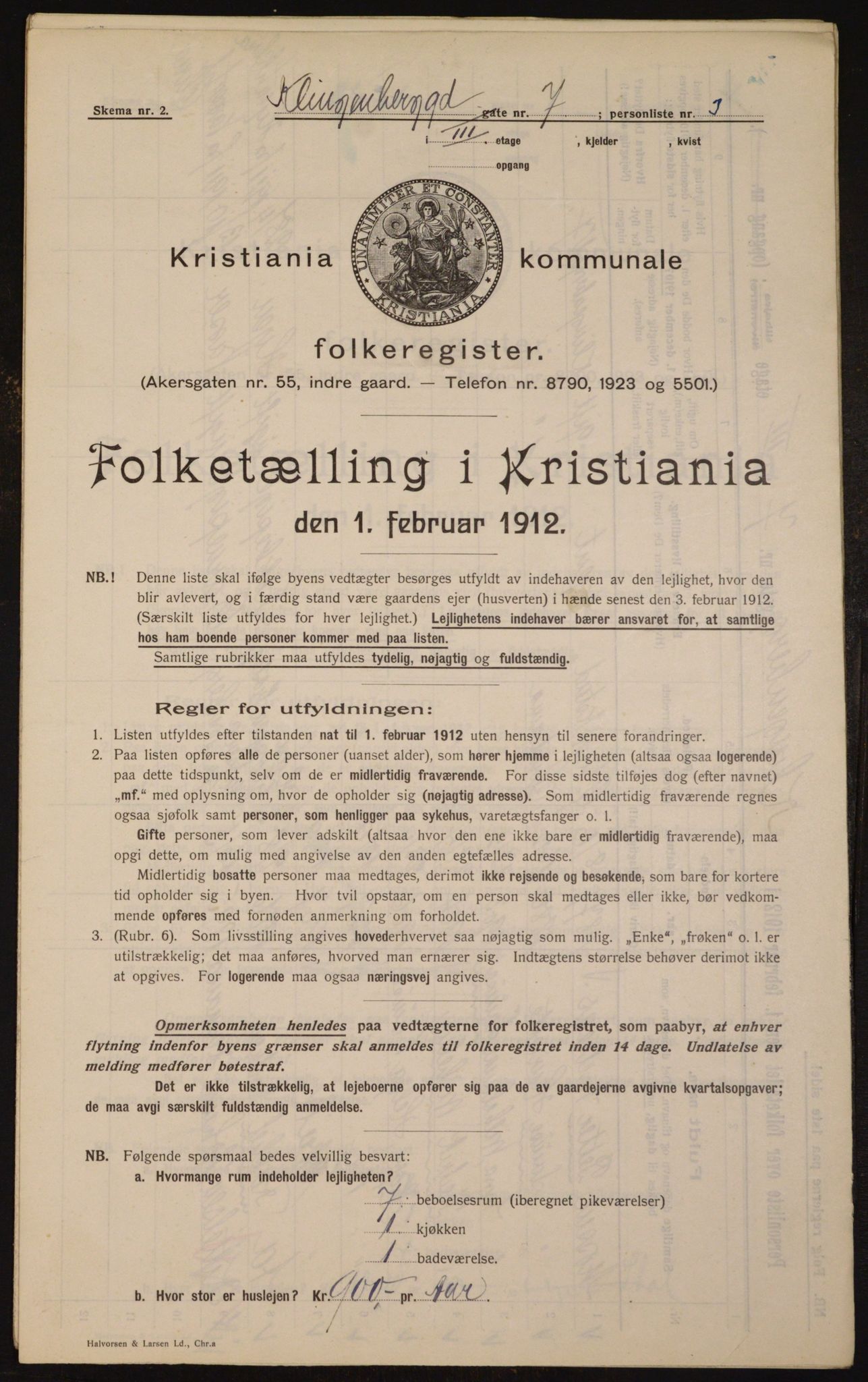 OBA, Municipal Census 1912 for Kristiania, 1912, p. 52104