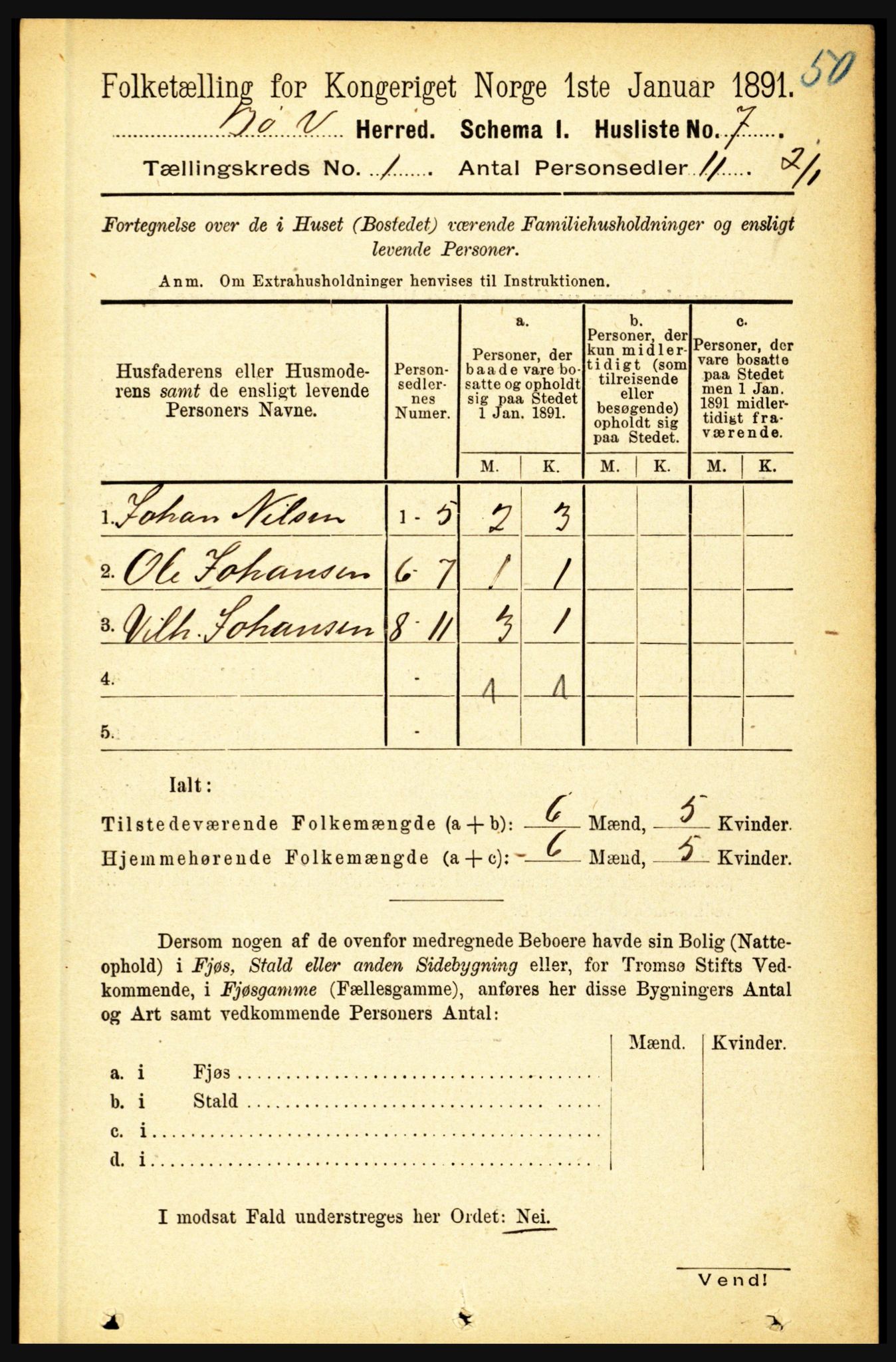 RA, 1891 census for 1867 Bø, 1891, p. 35