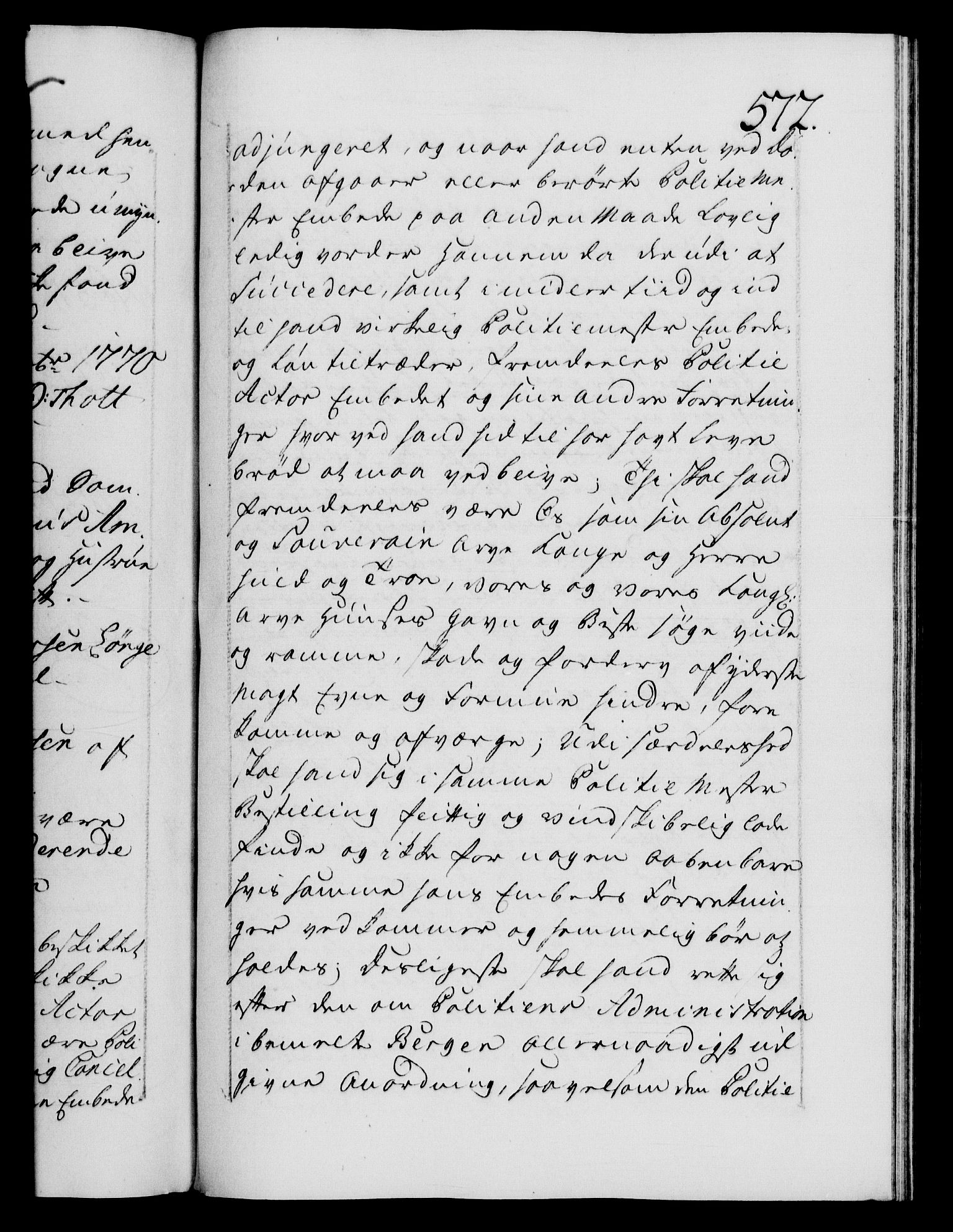 Danske Kanselli 1572-1799, AV/RA-EA-3023/F/Fc/Fca/Fcaa/L0044: Norske registre, 1769-1771, p. 572a