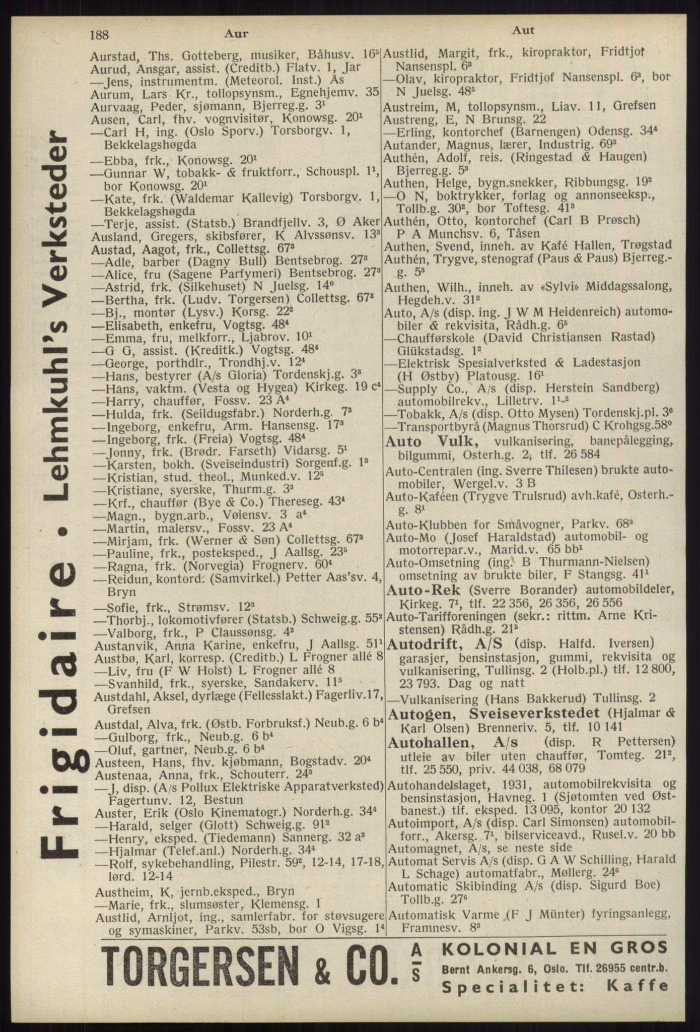 Kristiania/Oslo adressebok, PUBL/-, 1939, p. 188