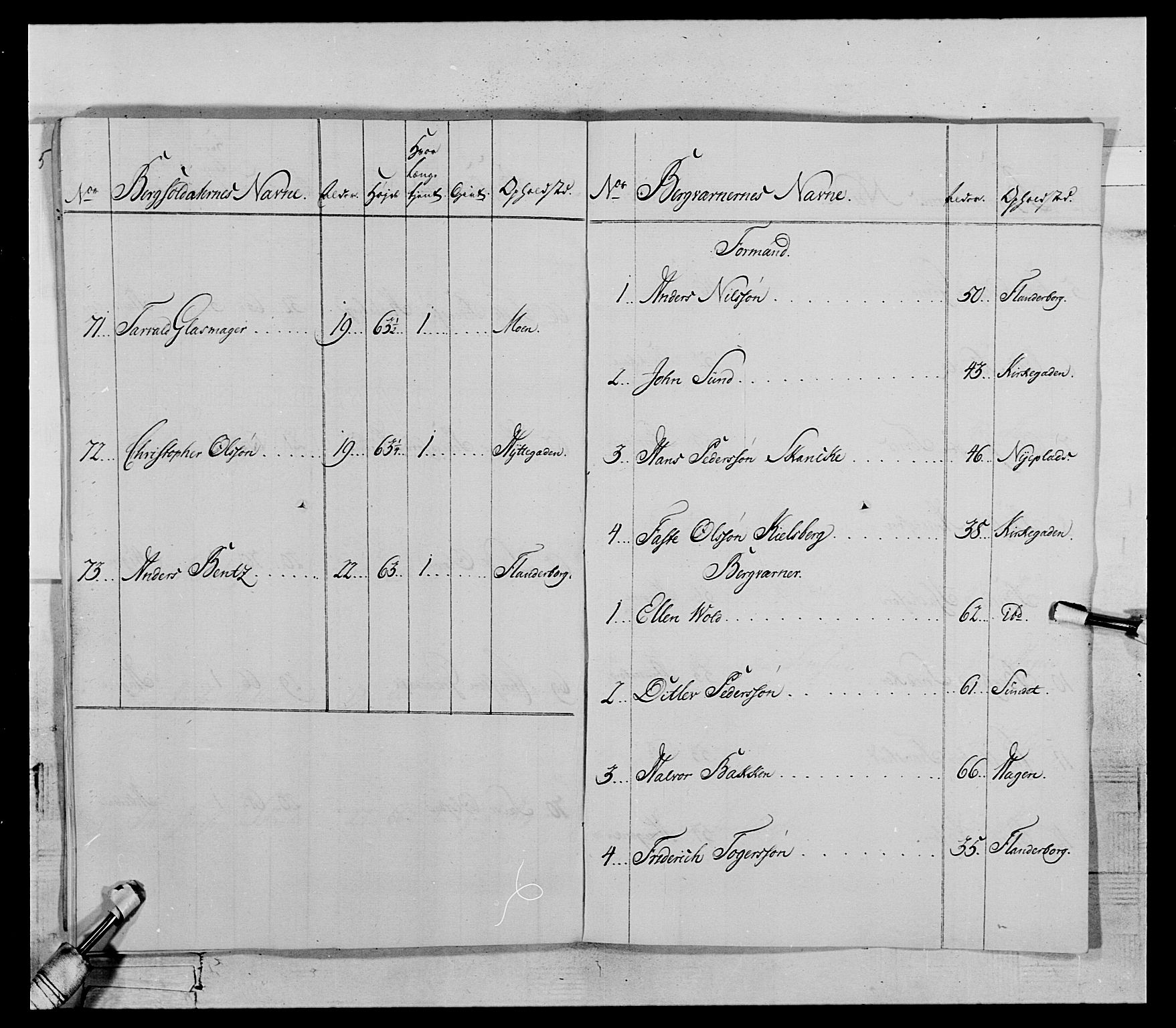 Generalitets- og kommissariatskollegiet, Det kongelige norske kommissariatskollegium, AV/RA-EA-5420/E/Eh/L0119: Rørosiske frivillige bergkorps/bergjegerkorps, 1794-1799, p. 75