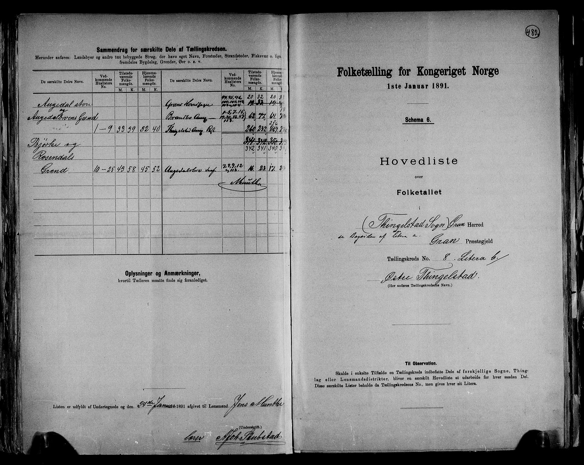 RA, 1891 census for 0534 Gran, 1891, p. 22