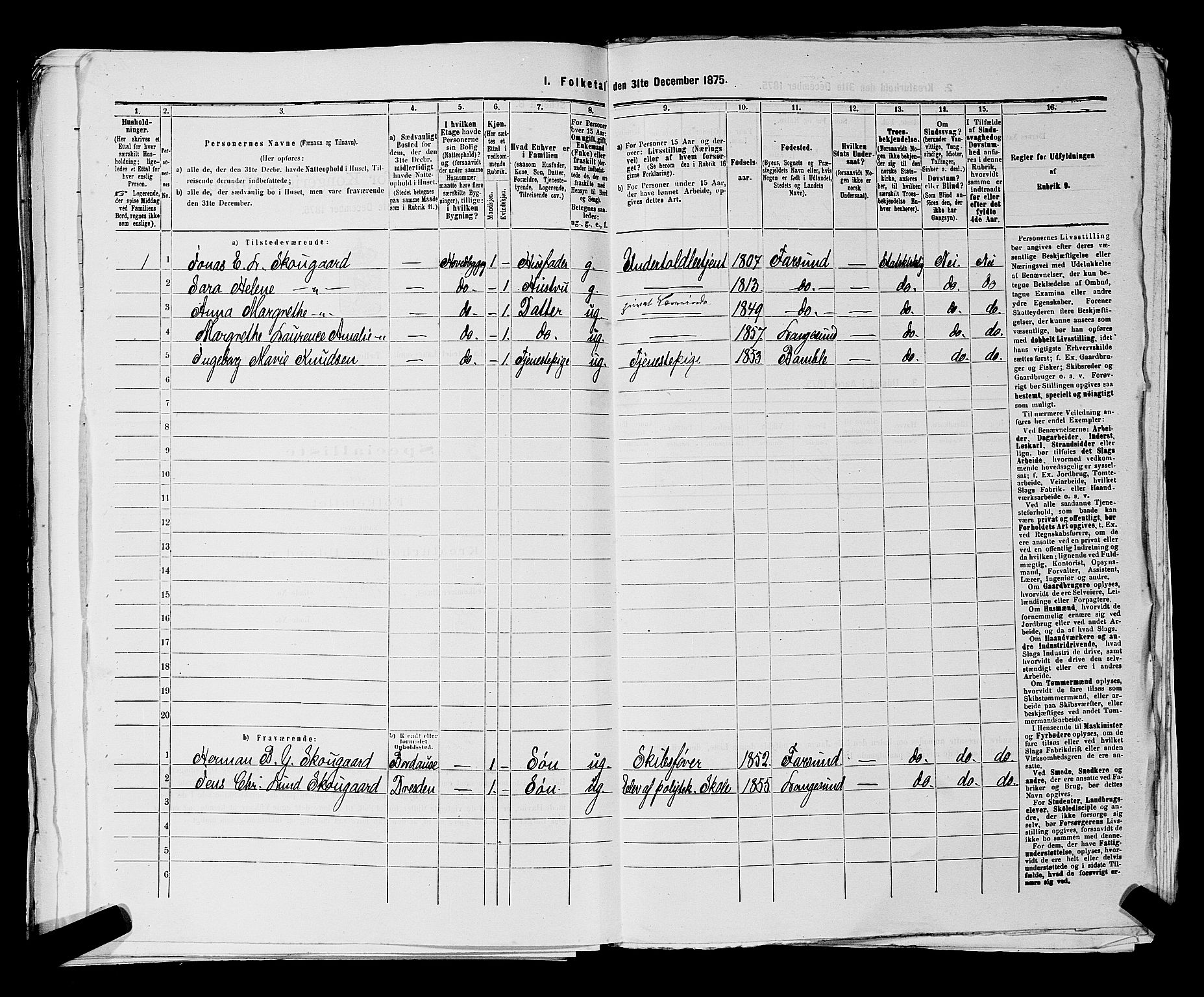 SAKO, 1875 census for 0802B Bamble/Langesund, 1875, p. 115