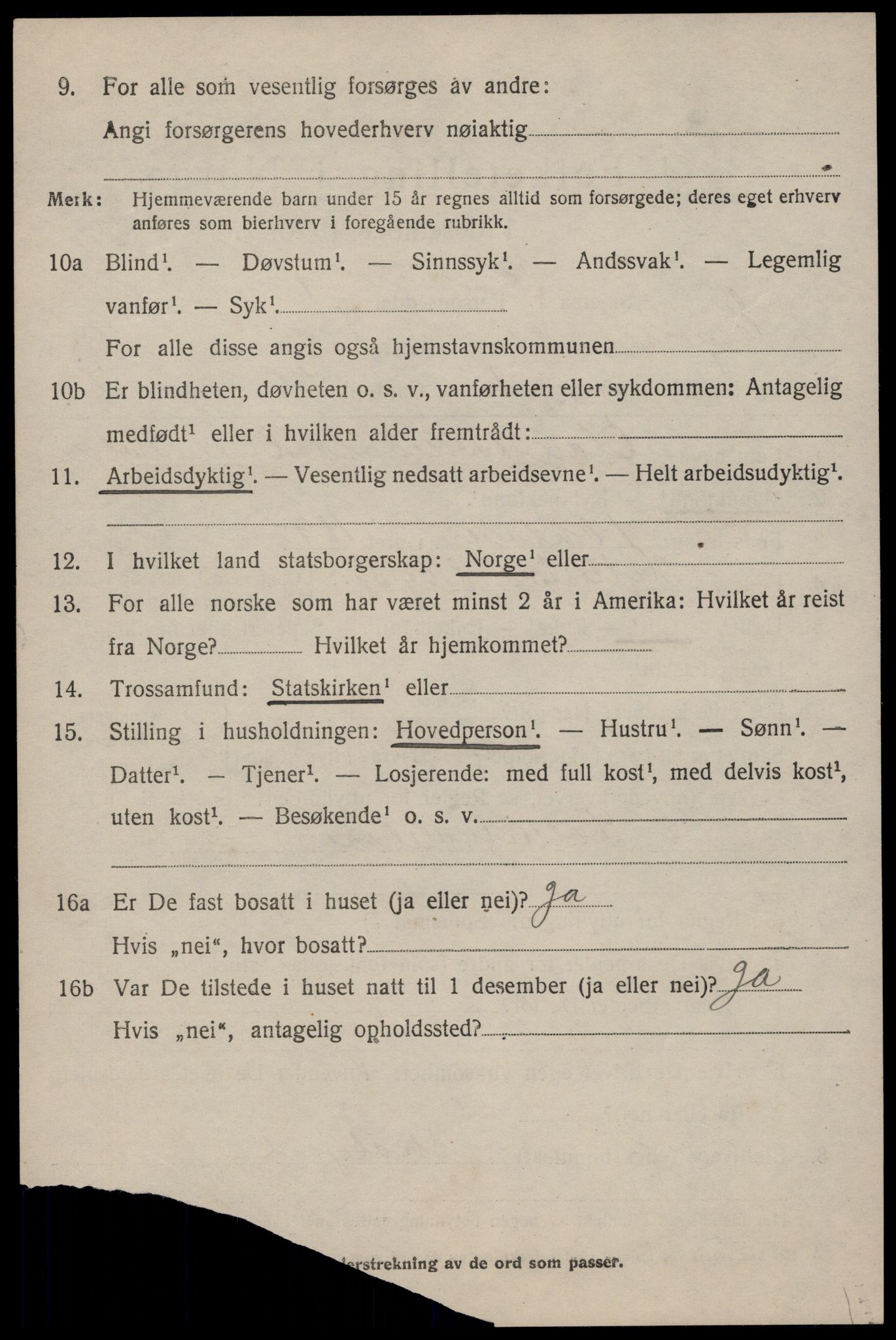 SAST, 1920 census for Eigersund, 1920, p. 5814