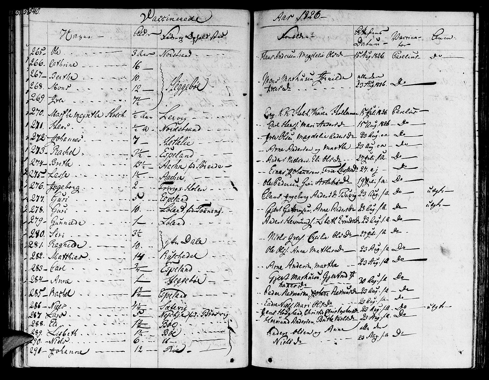 Lavik sokneprestembete, AV/SAB-A-80901: Parish register (official) no. A 2II, 1821-1842, p. 540