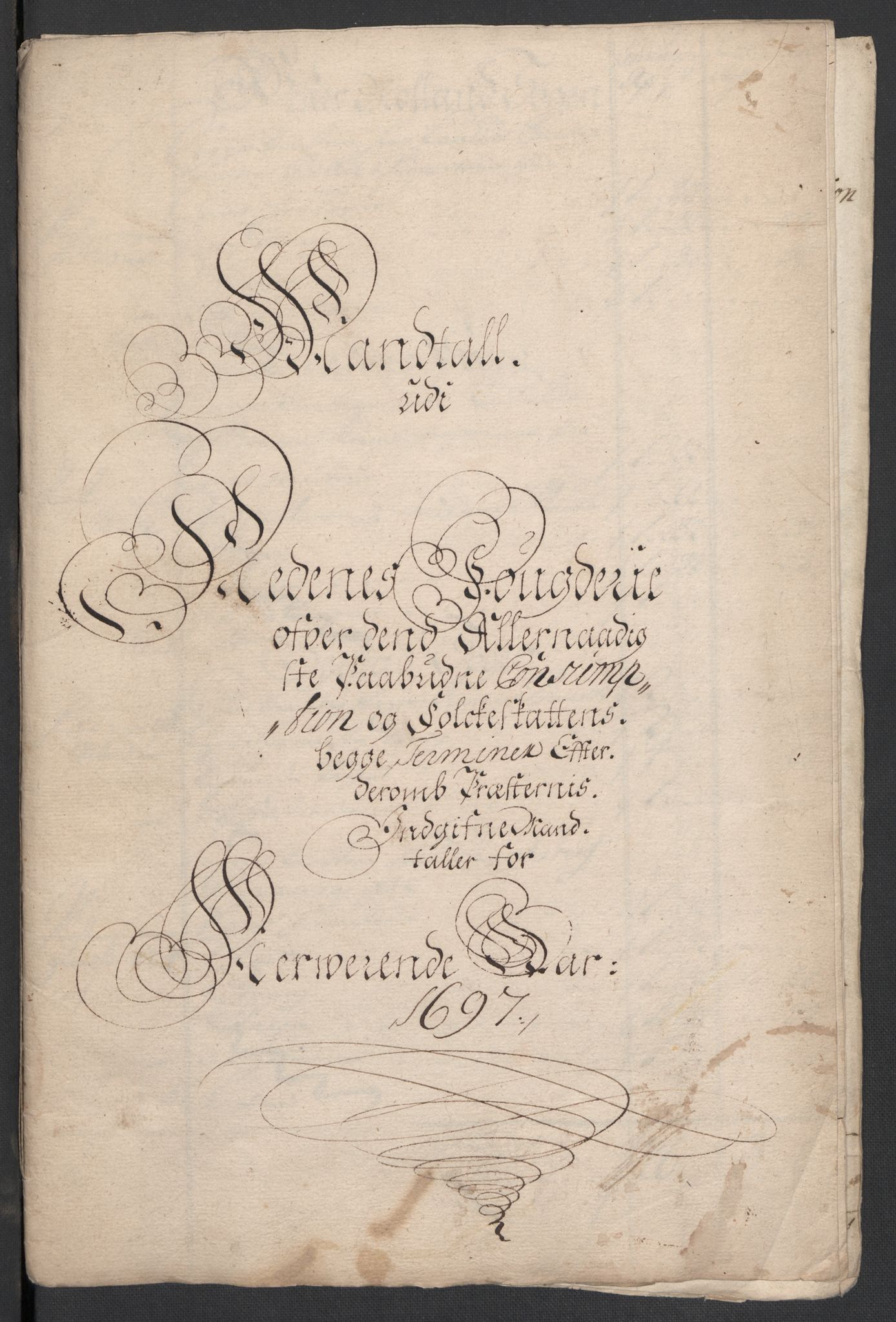 Rentekammeret inntil 1814, Reviderte regnskaper, Fogderegnskap, RA/EA-4092/R39/L2313: Fogderegnskap Nedenes, 1696-1697, p. 148