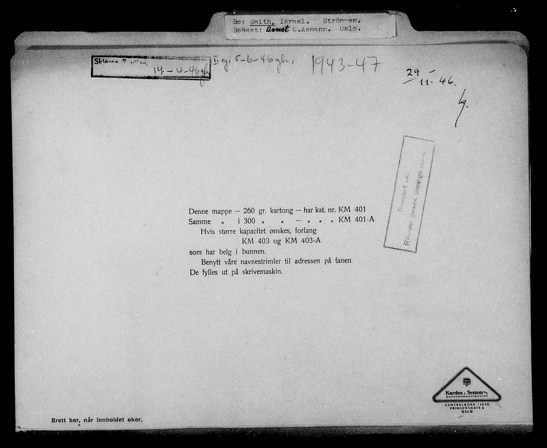 Justisdepartementet, Tilbakeføringskontoret for inndratte formuer, AV/RA-S-1564/H/Hc/Hcc/L0982: --, 1945-1947, p. 2