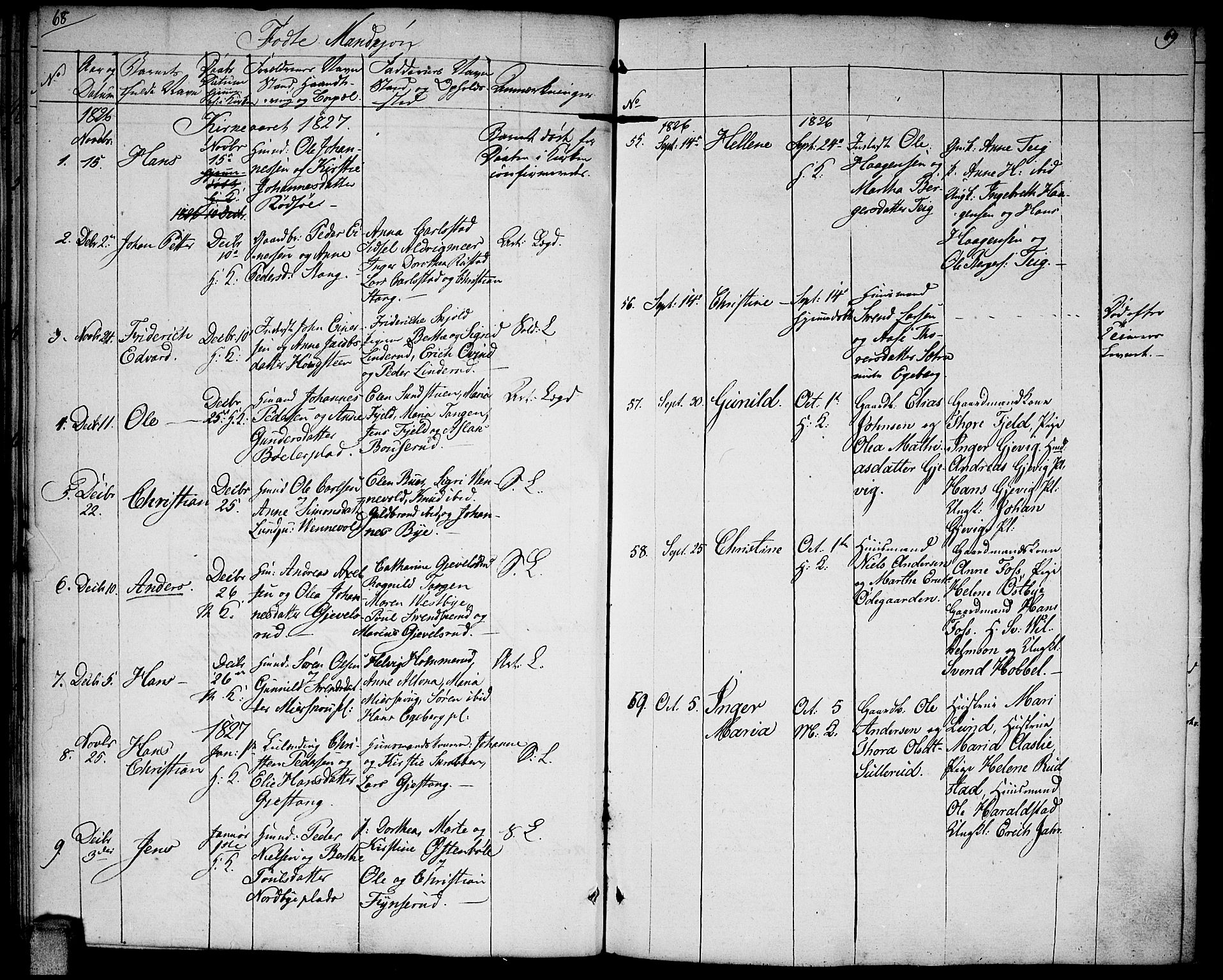 Enebakk prestekontor Kirkebøker, AV/SAO-A-10171c/F/Fa/L0007: Parish register (official) no. I 7, 1823-1832, p. 68-69