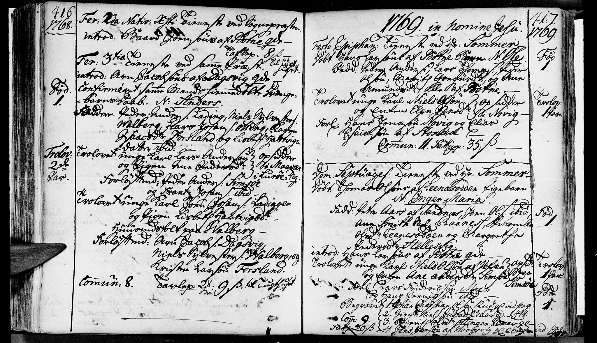 Ministerialprotokoller, klokkerbøker og fødselsregistre - Nordland, SAT/A-1459/830/L0437: Parish register (official) no. 830A05 /2, 1768-1776, p. 416-417