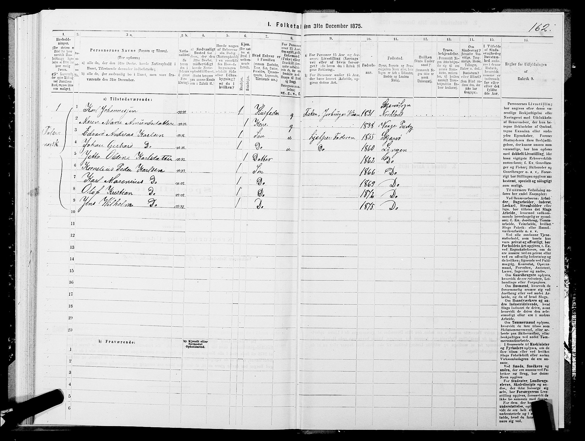 SATØ, 1875 census for 1938P Lyngen, 1875, p. 1162